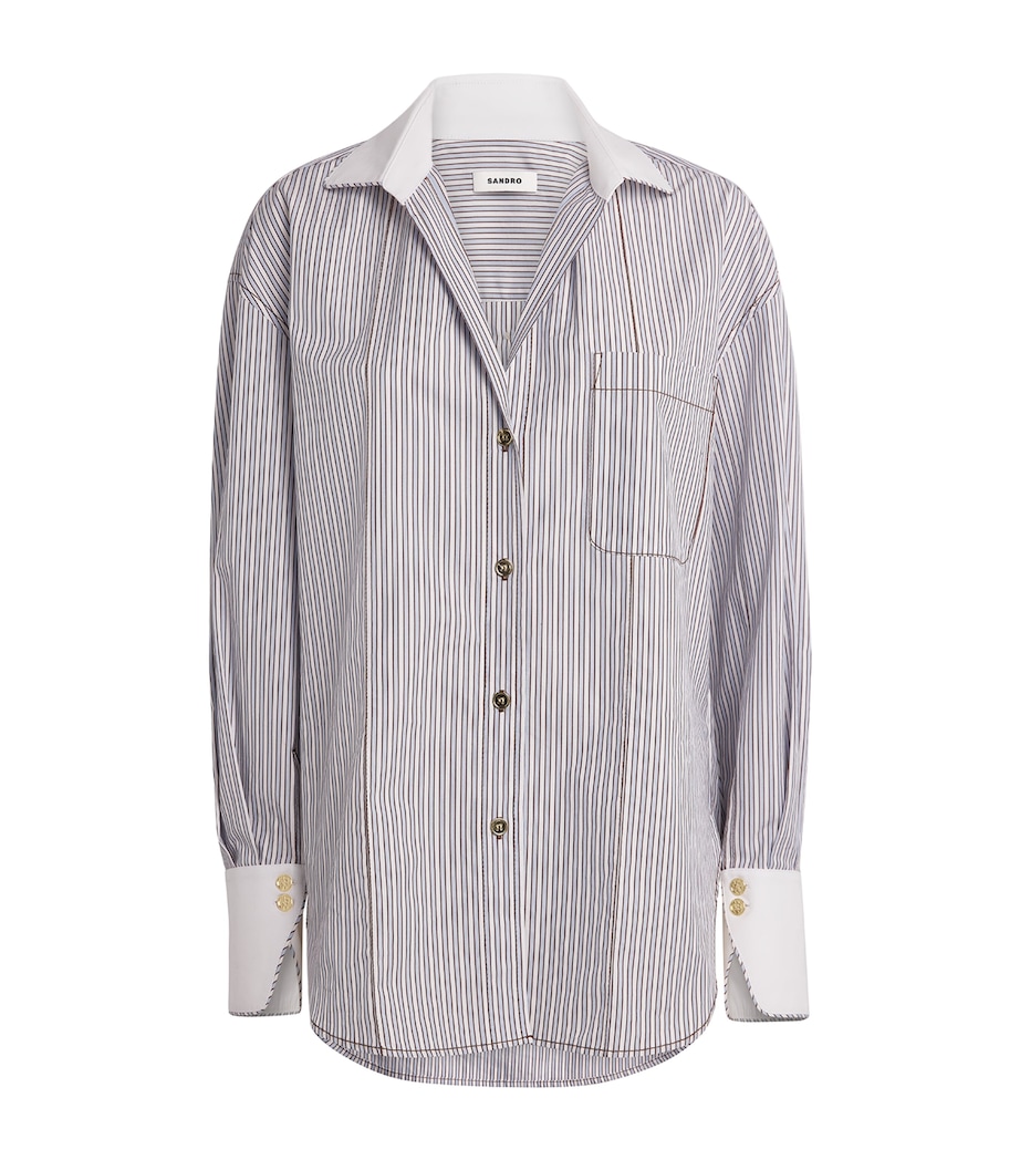 Cotton Stripe Shirt ECRU / BLEU Image 1