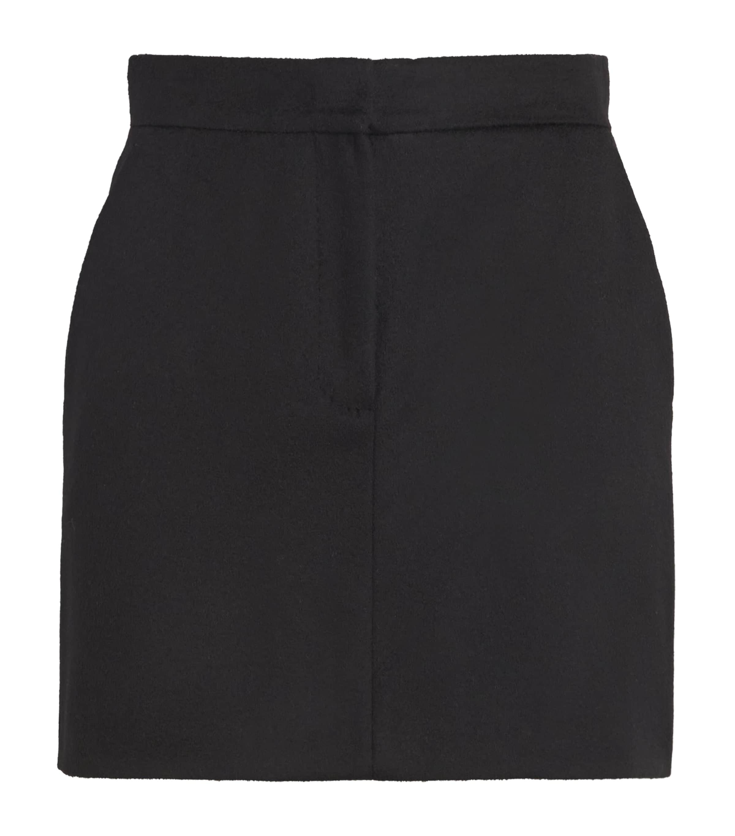 Shop Max Mara Camel Hair Mini Skirt In Black