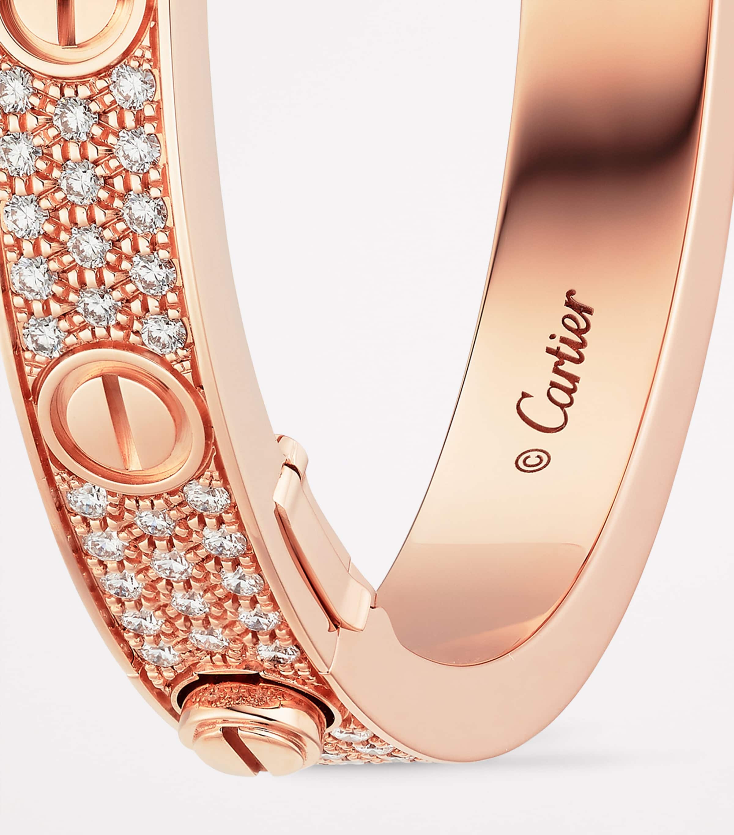 Rose Gold and Diamond LOVE Bracelet ROSE GOLD Image 6