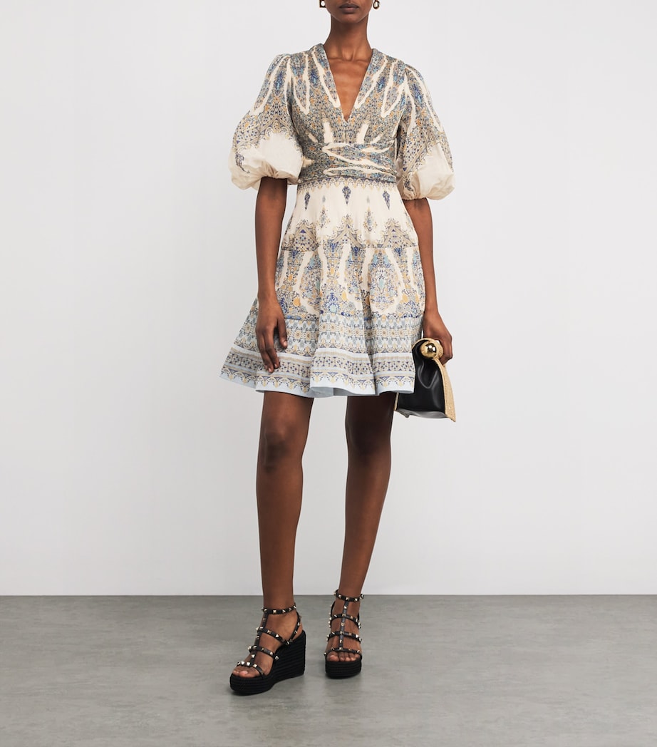 Zimmermann Womens Printed Mini Dress Blue Paisley Image 2