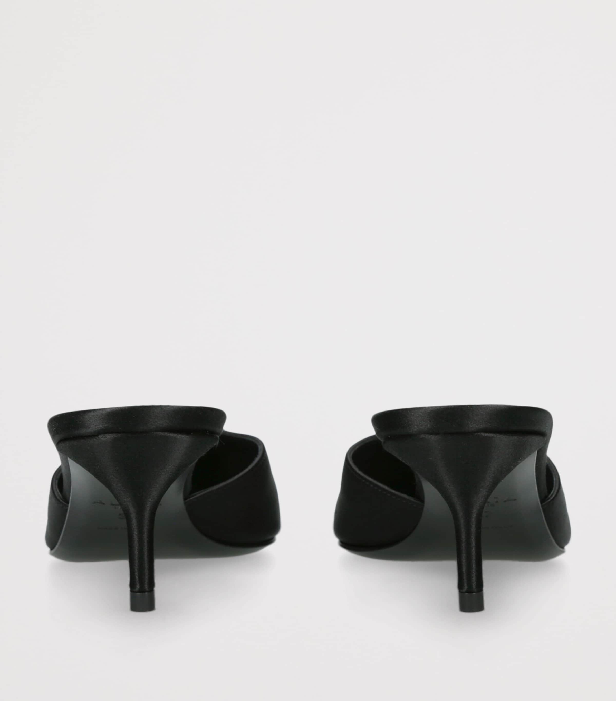 Satin Heeled Mules 55 BLACK Image 3