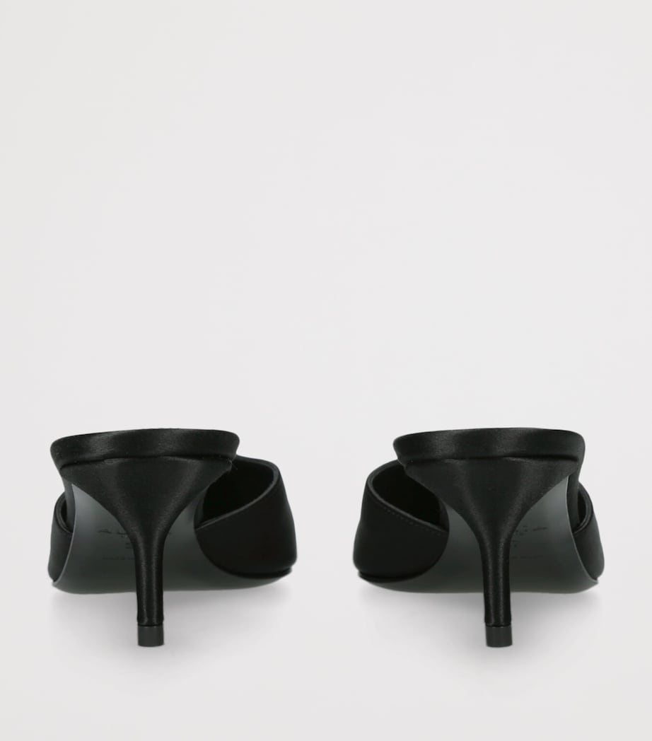 Satin Heeled Mules 55 BLACK Image 3