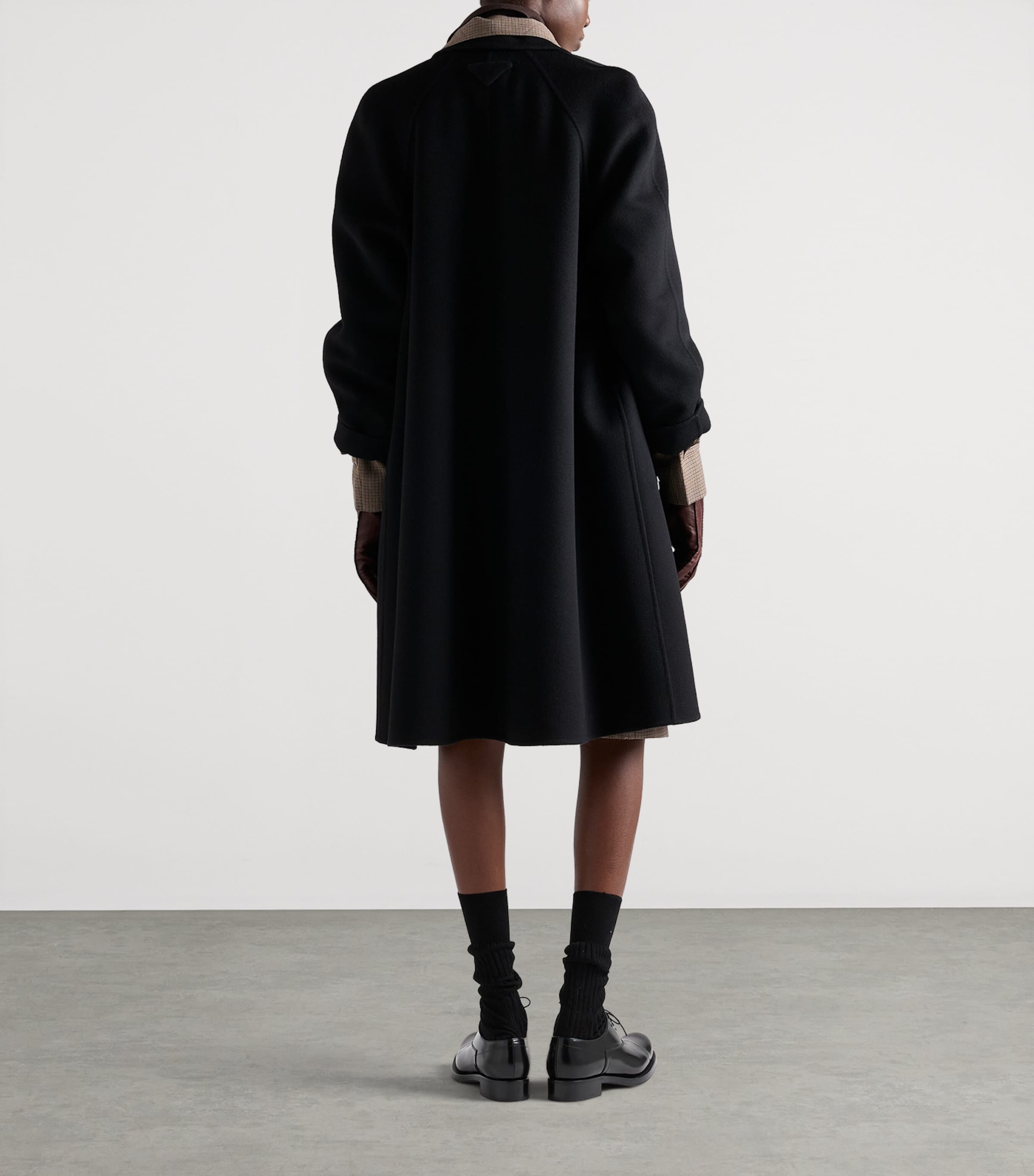 Prada Womens Wool-Cashmere Single-Breasted Coat Black Image 5