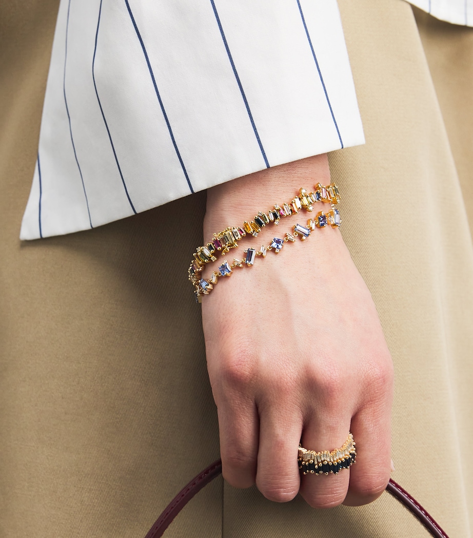 Suzanne Kalan Yellow Gold, Diamond and Blue Sapphire One of a Kind Bracelet Yg/bs Image 4