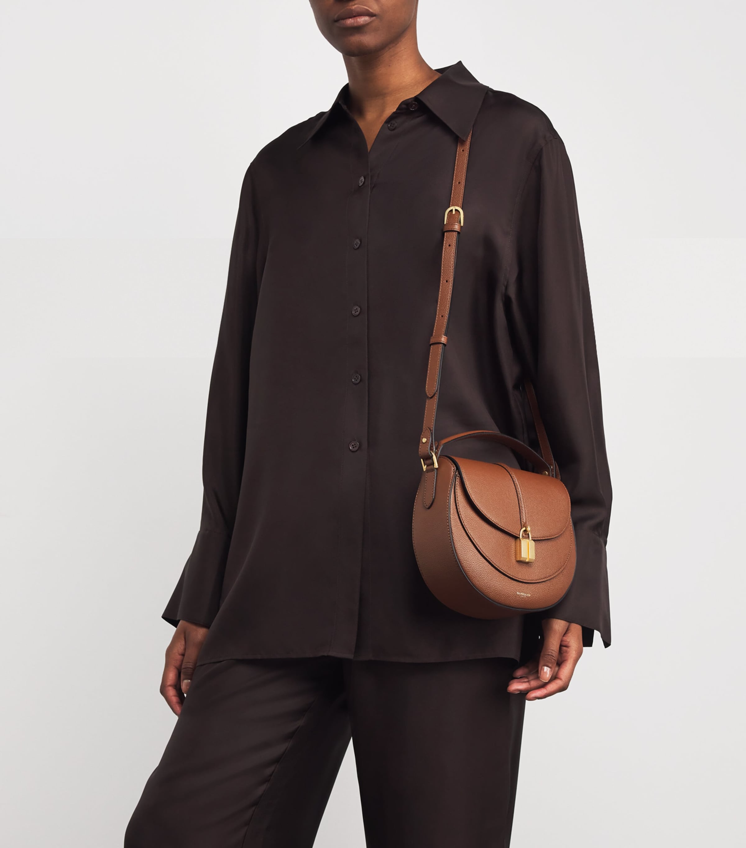 Demellier Small Leather Siena Saddle Bag | Harrods US