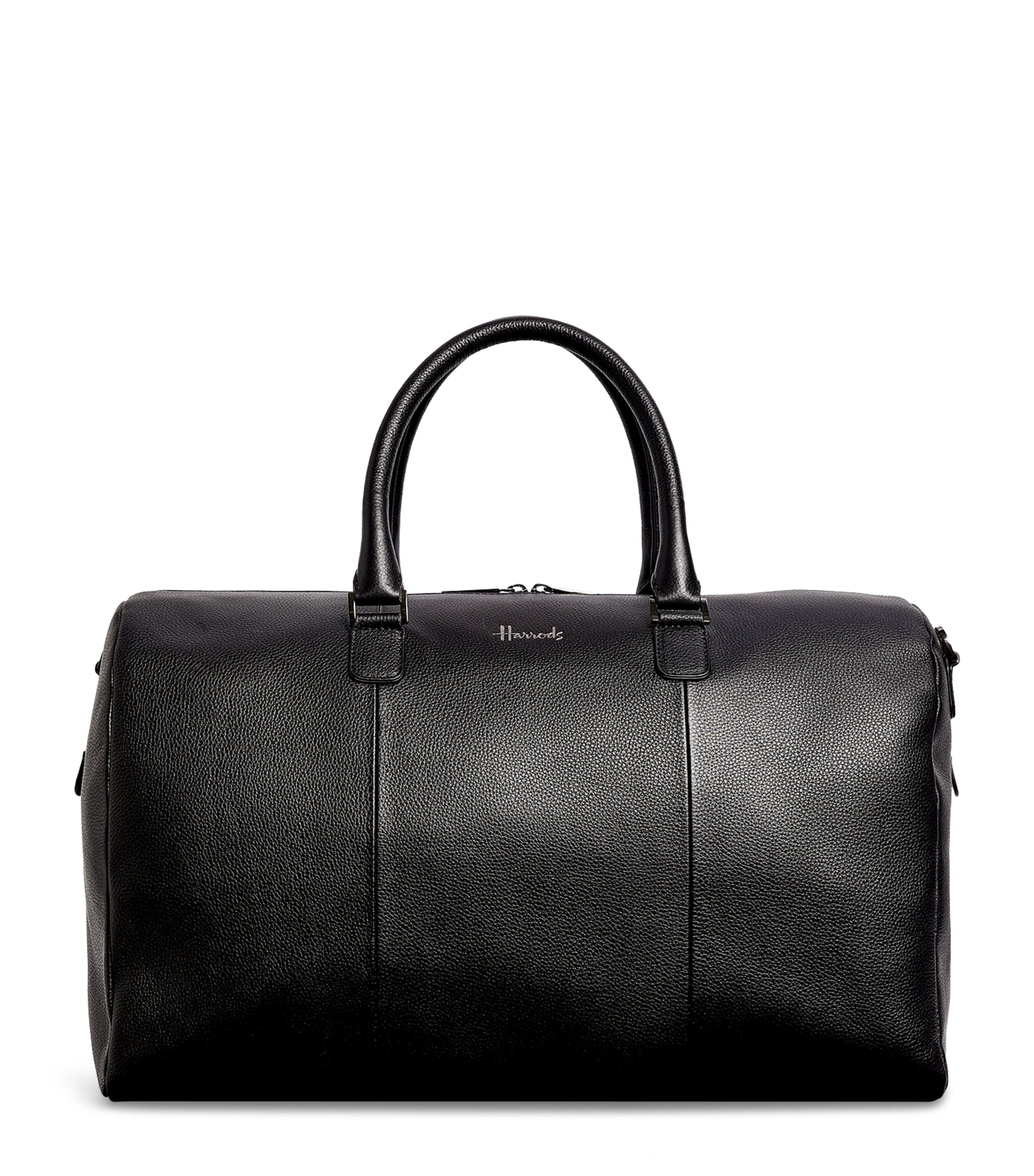 Harrods Leather Wembley Holdall In Black