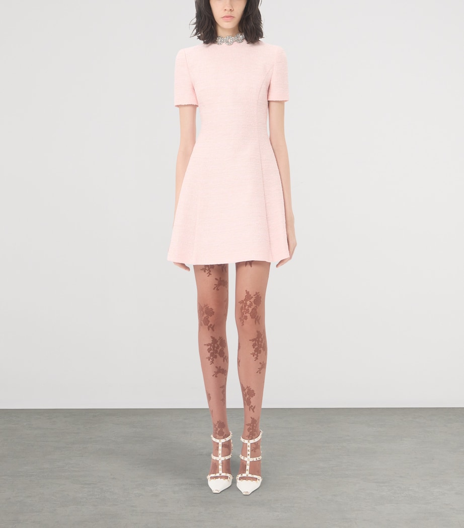 Valentino Womens Tweed Embellished Mini Dress Image 3