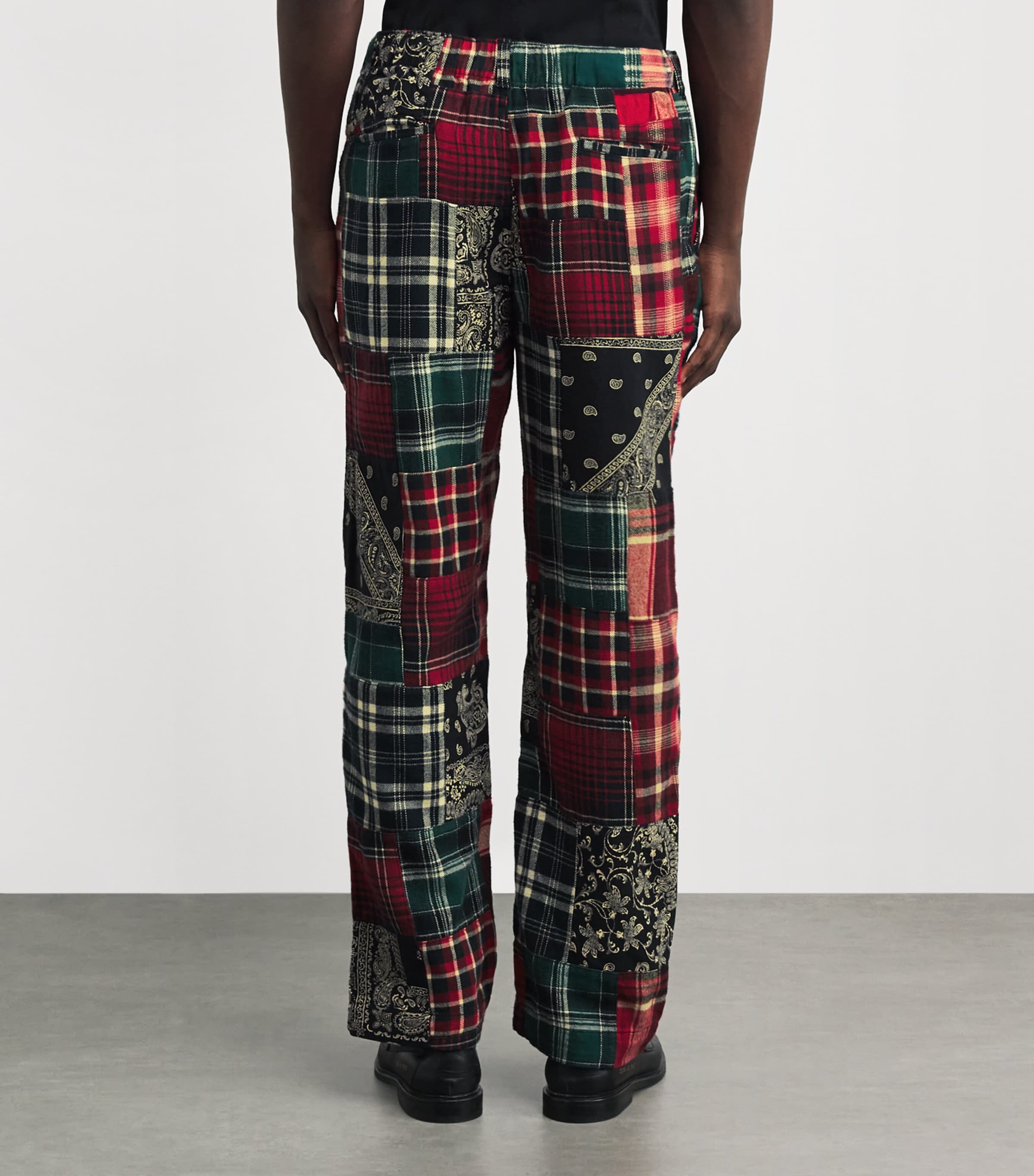 Relaxed Patchwork Straight Trousers MULTI Image 4