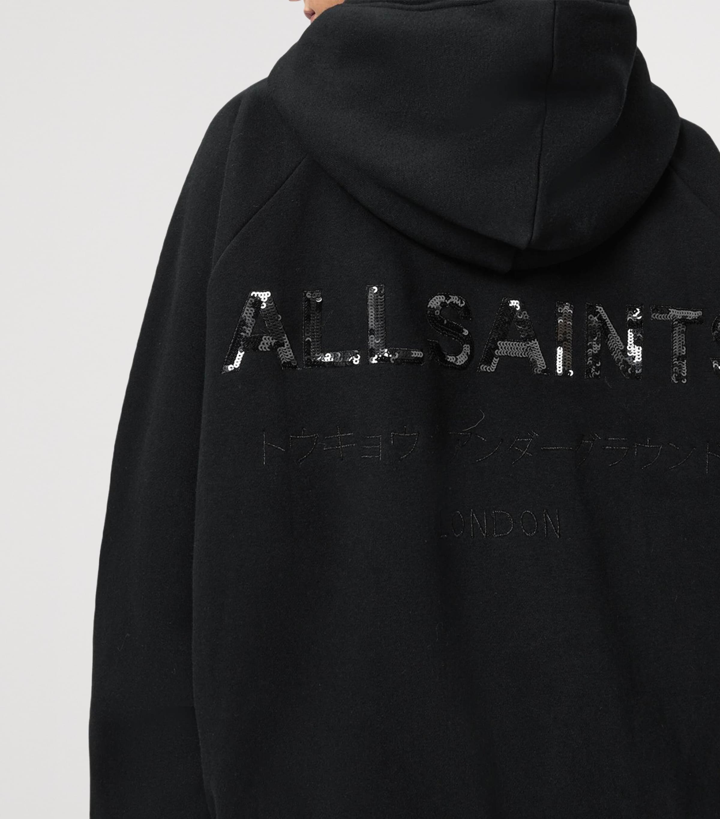 Cotton-Blend Oversized Talon Underground Hoodie BLACK Image 7
