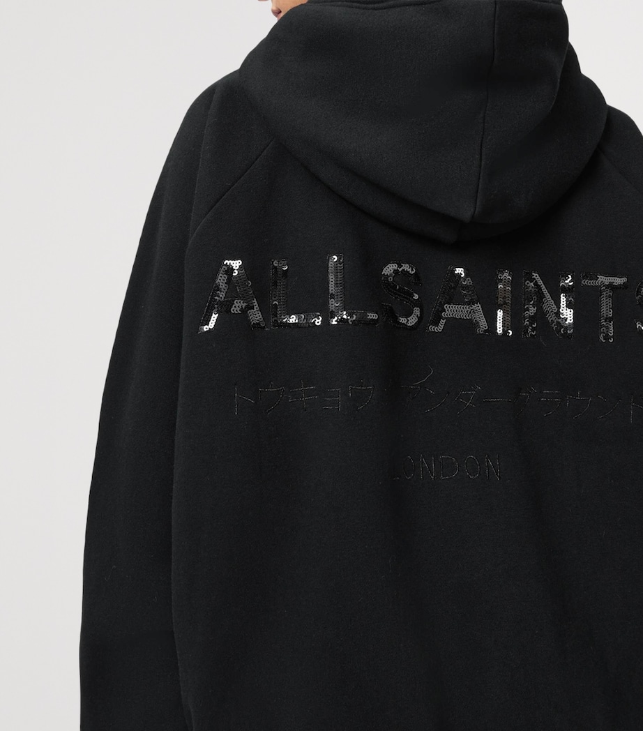 Cotton-Blend Oversized Talon Underground Hoodie BLACK Image 7