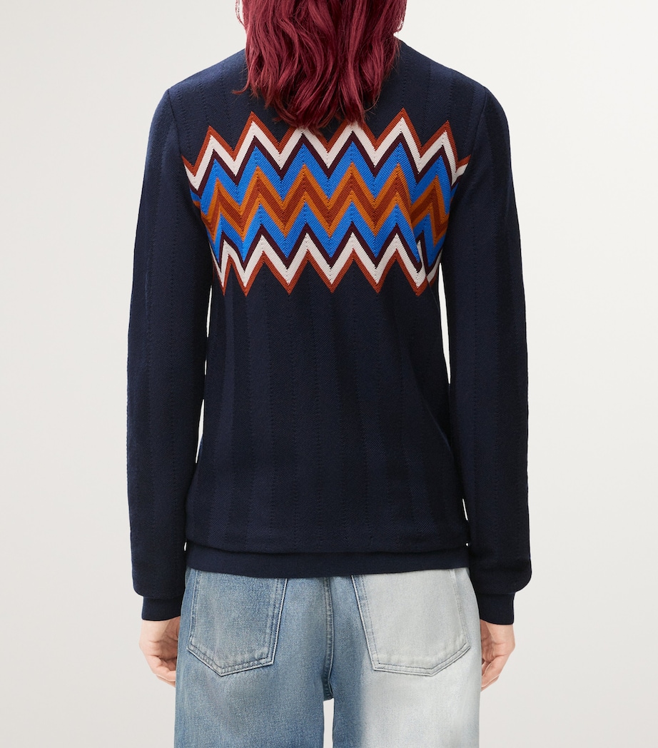 Wool-Blend Zigzag Sweater NAVY BLUE/MULTICOLOR Image 4