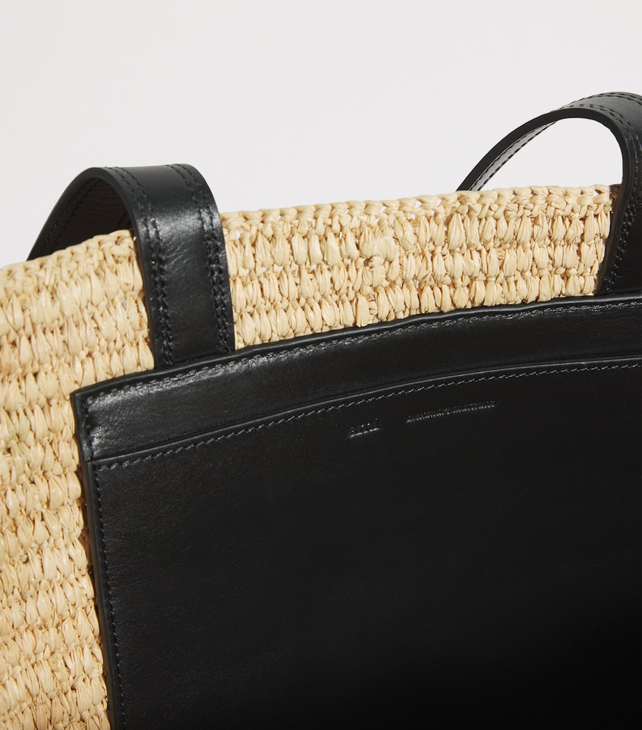 AMI Paris Raffia Logo Tote Bag Image 4