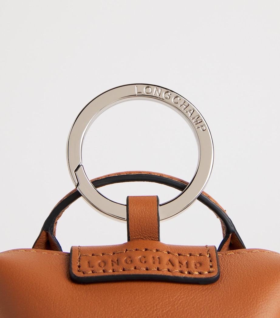 Longchamp Leather Le Pliage Xtra Keyring Cashew Image 3