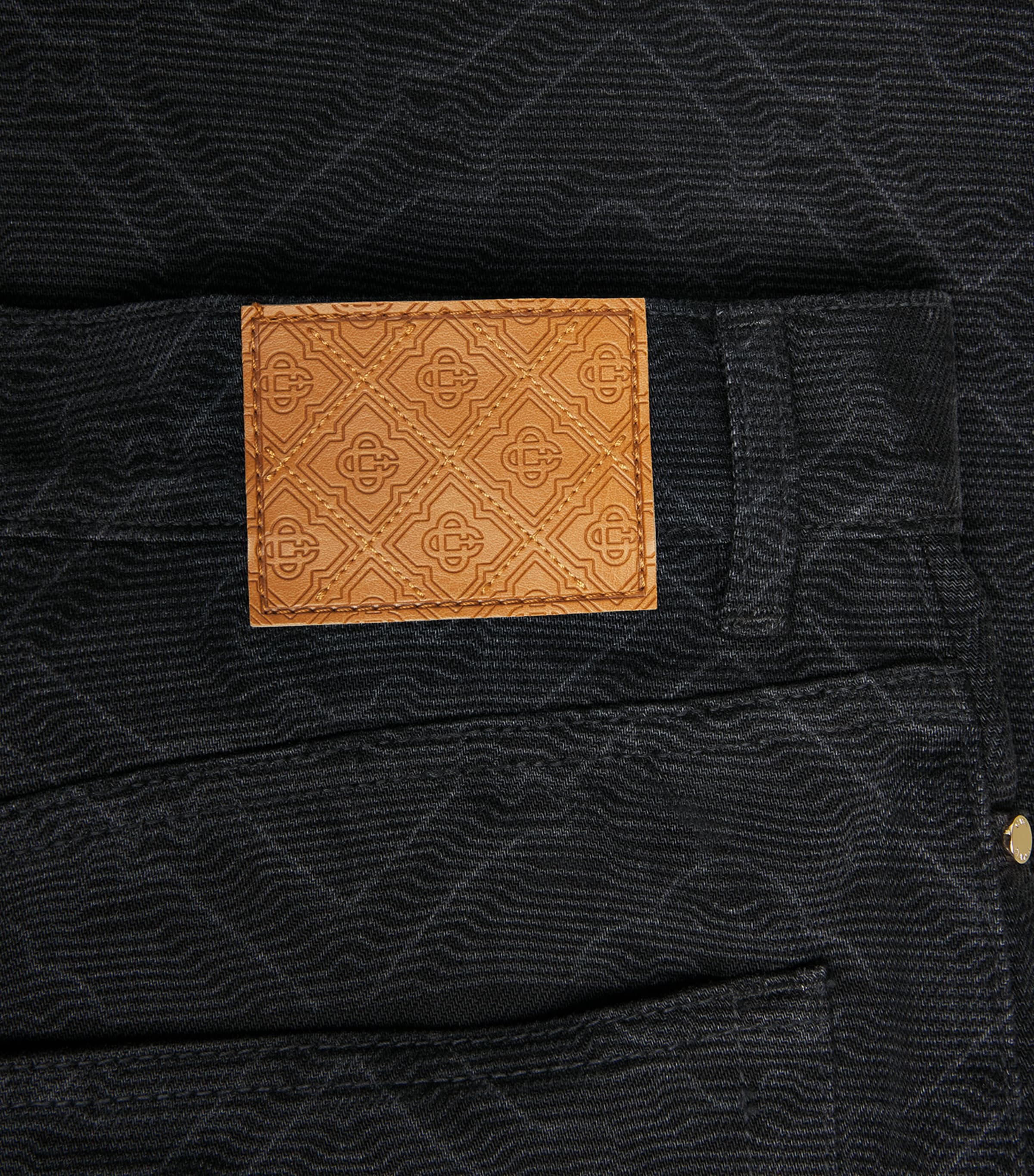 Laser Monogram Denim Shorts BLACK LASER Image 5
