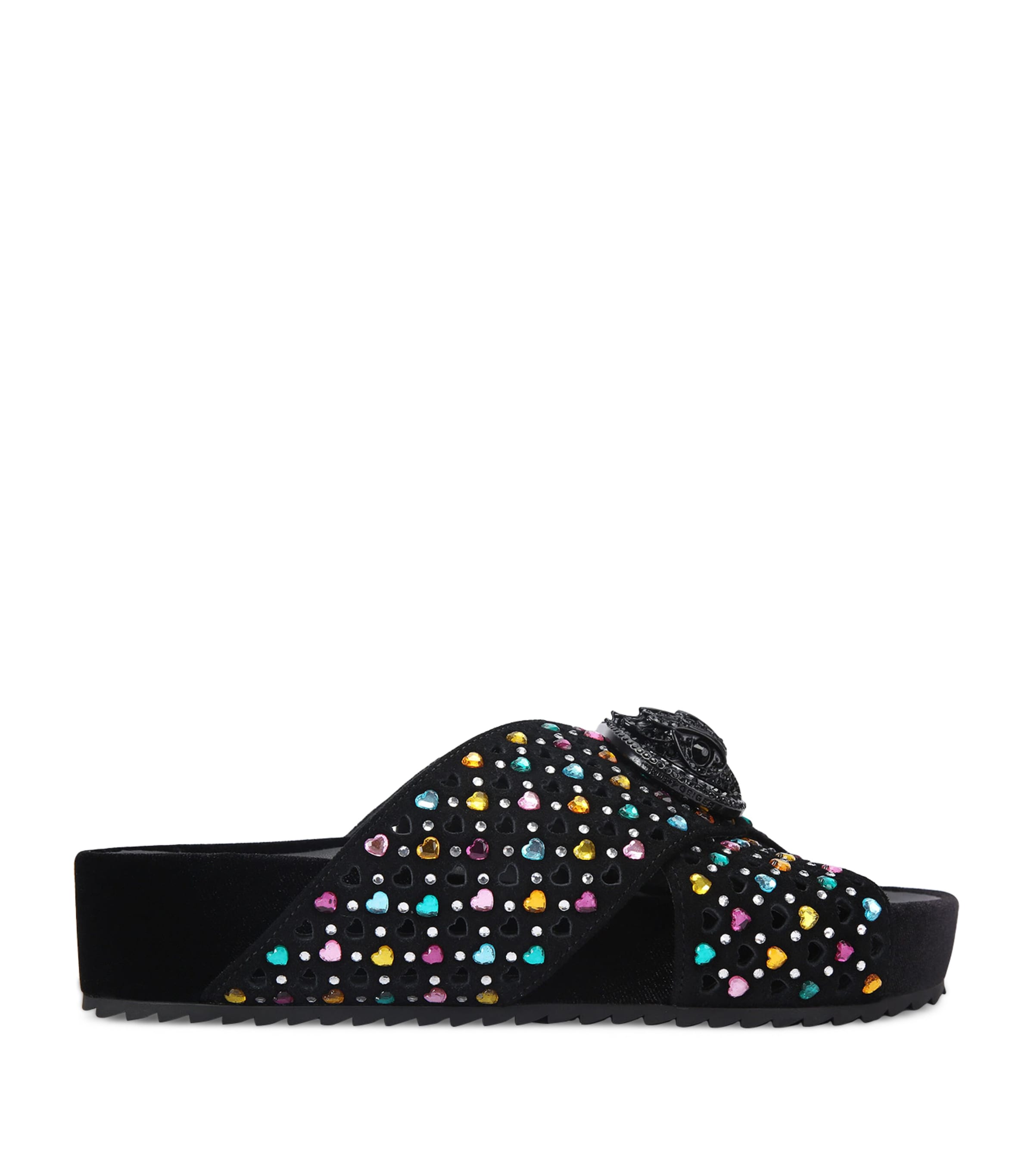 Kurt Geiger Suede Chelsea Cross-strap Slides In Multi