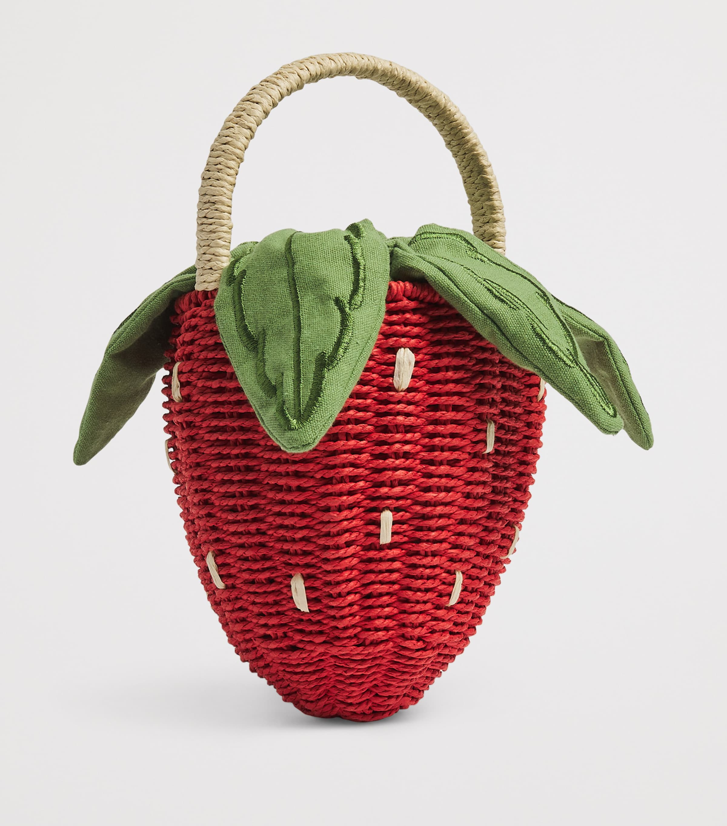Harrods Wicker Strawberry Bag Red Image 2