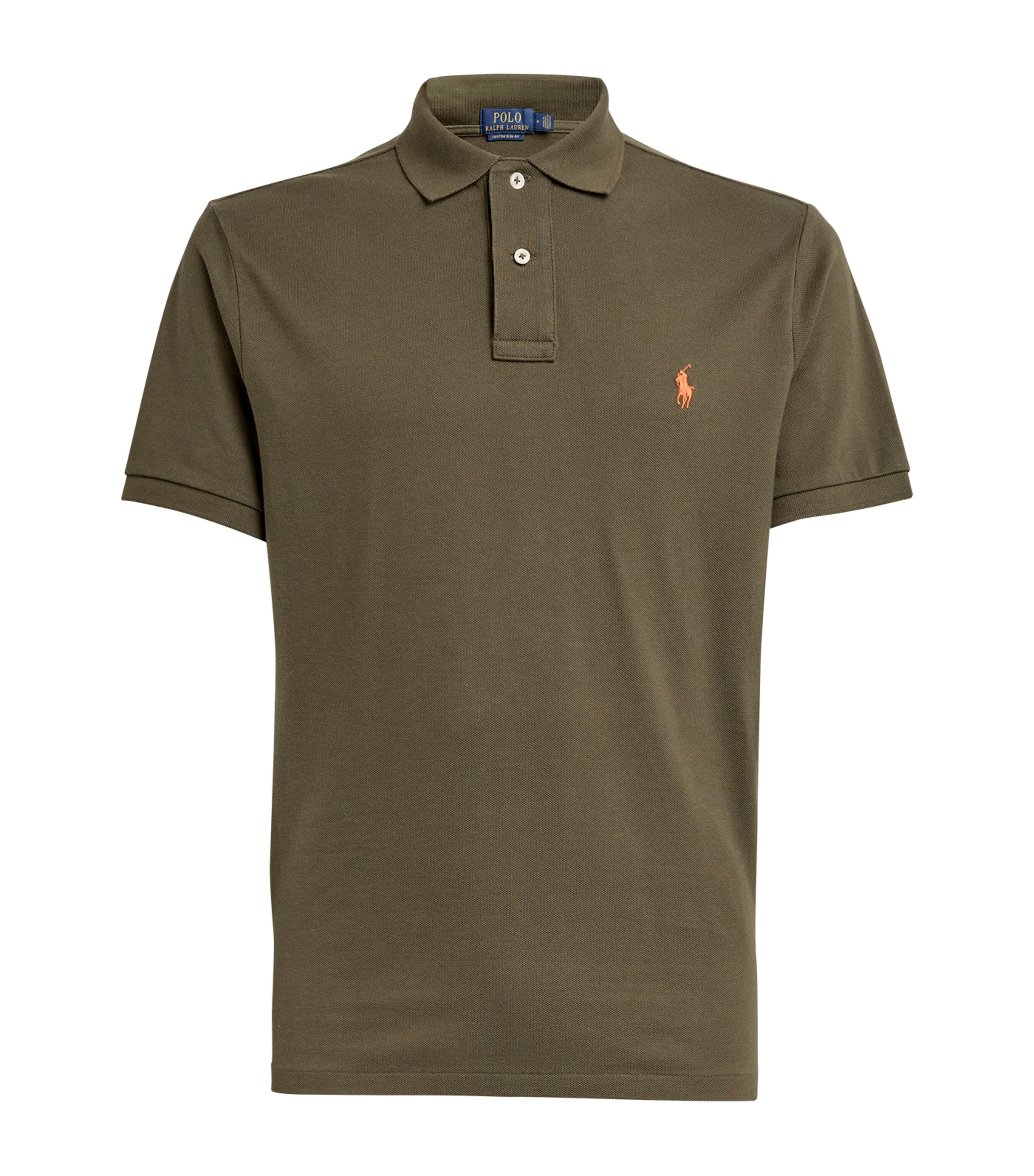Polo Ralph Lauren Green Slim Cotton Logo Embroidery Polo Shirt In Green