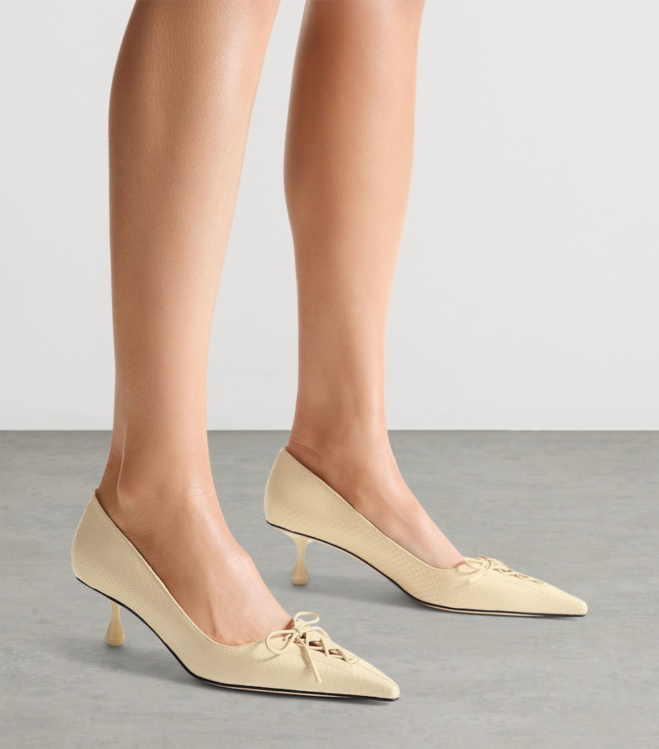 Scarlett 50 Leather Lace-Up Pumps BUTTERMILK Image 6