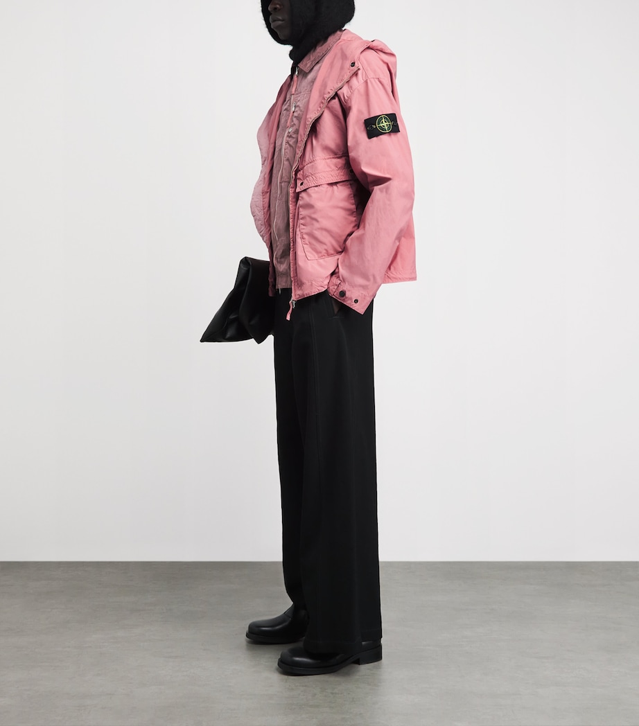 Stone Island Mens Water-Resistant Canvas Oleander Jacket Image 2