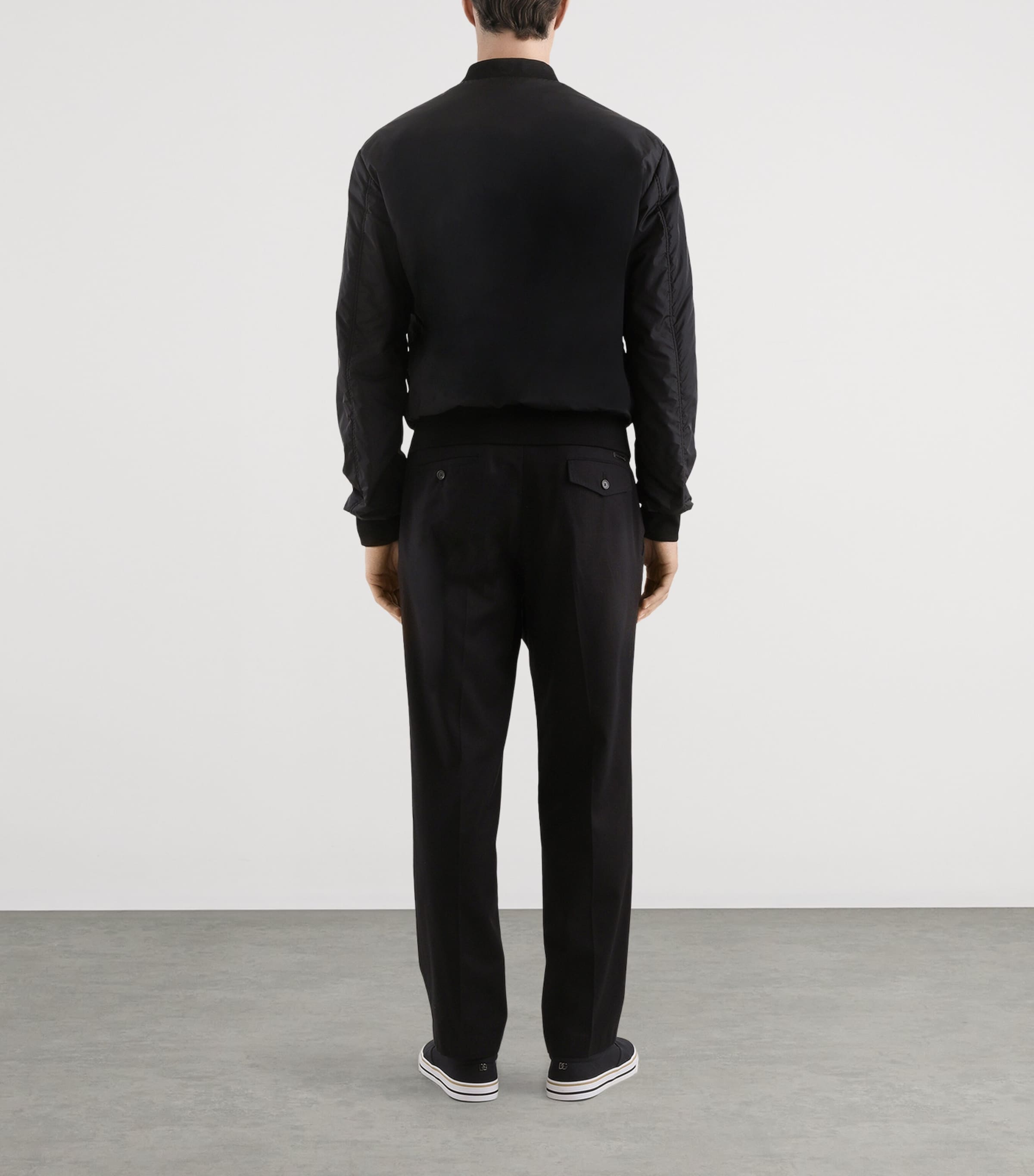 Nylon Crest Bomber Jacket N0000-BLACK Image 3