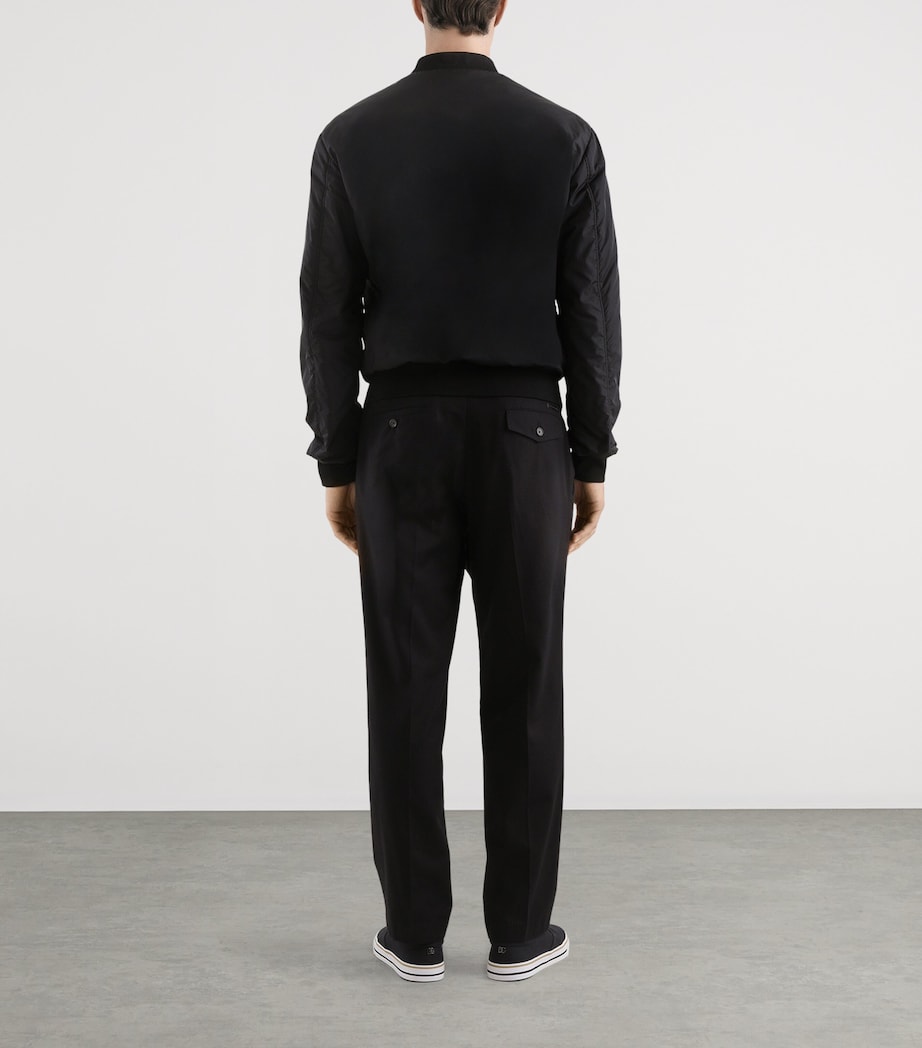 Nylon Crest Bomber Jacket N0000-BLACK Image 3