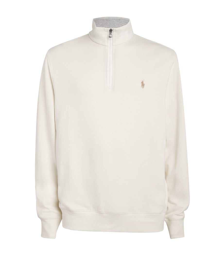 Cotton-Blend Quarter-Zip Sweater NATURAL Image 1