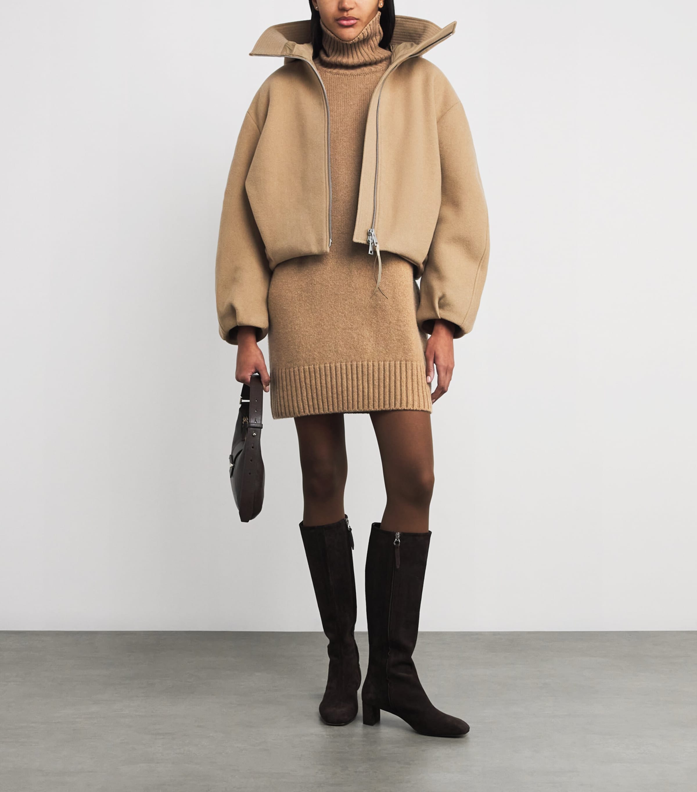 Cashmere Rollneck Mini Dress LLAMA Image 2