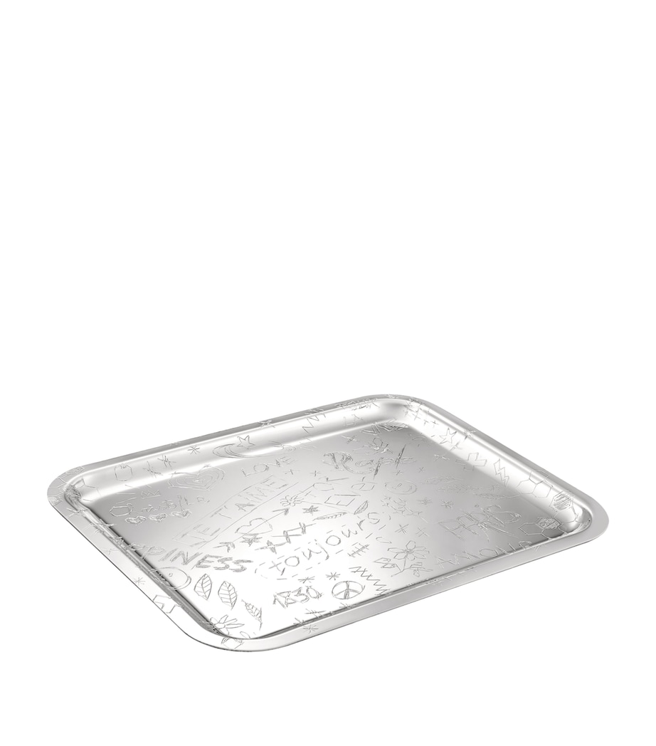 Silver-Plated Graffiti Tray (36cm x 28cm) SILVER Image 1