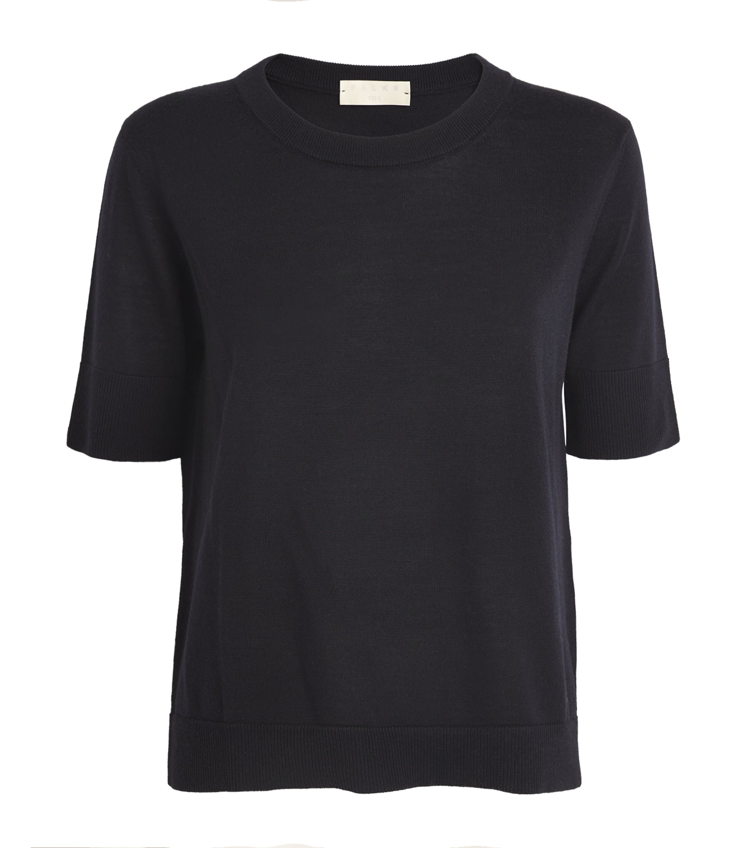 Falke Merino Wool T-shirt In Navy