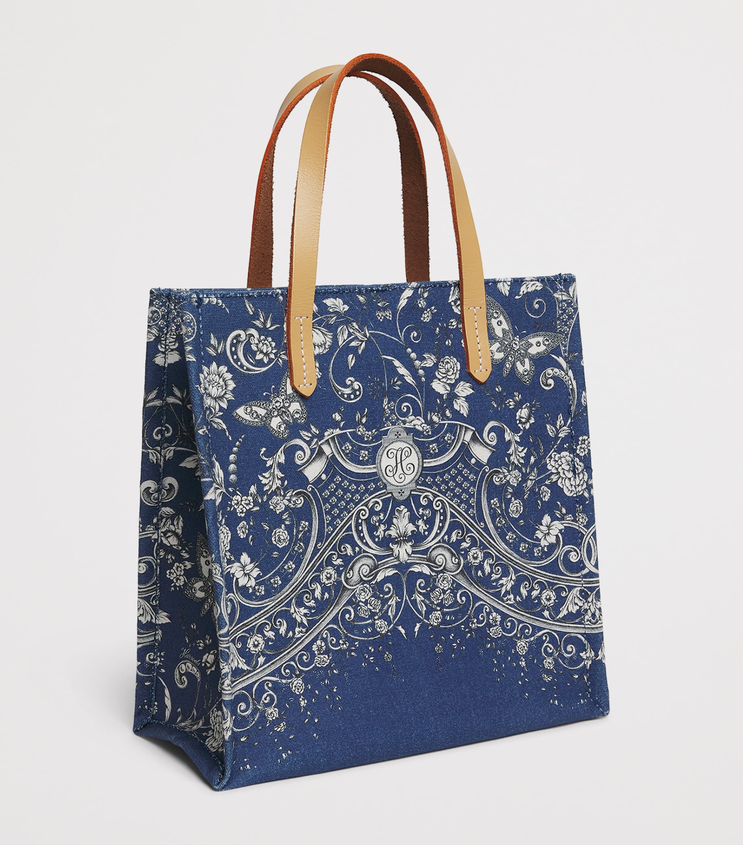 Harrods Small Gilded Butterfly Tote Bag Print Image 2