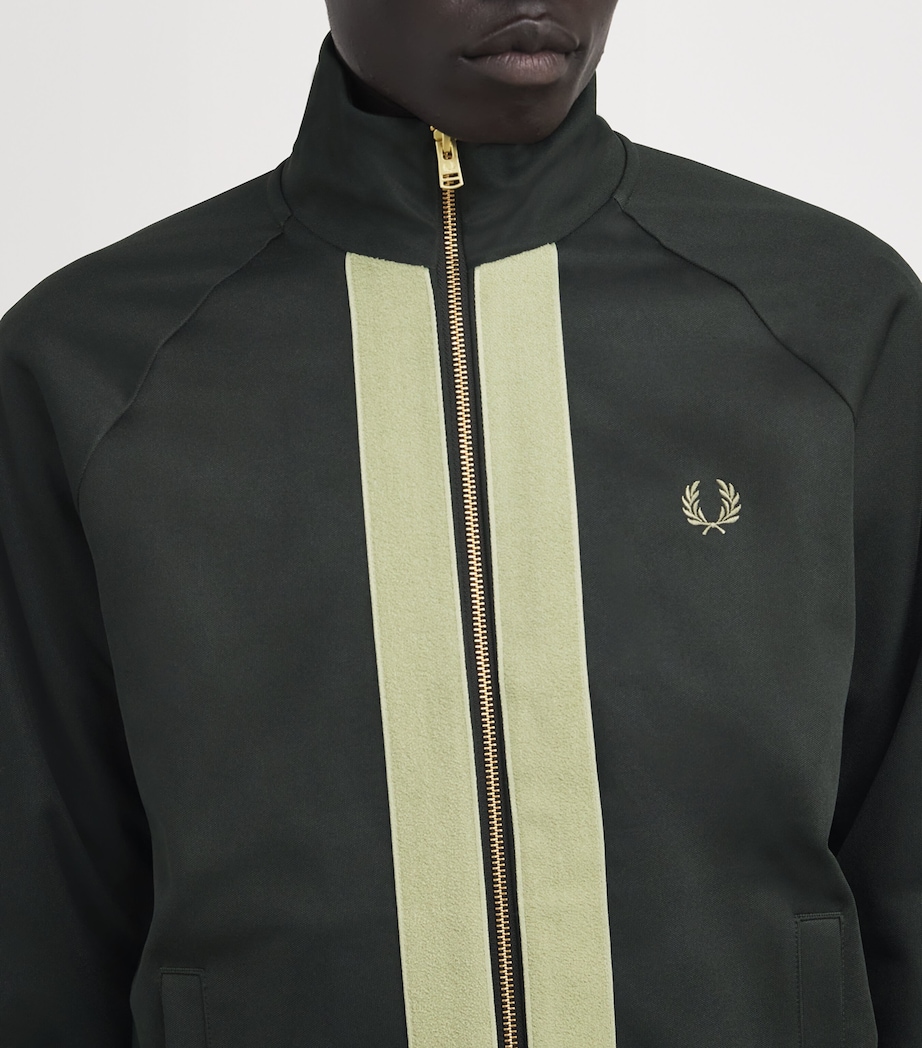 Fred Perry Mens Chenille Tape Track Jacket Grn Image 5