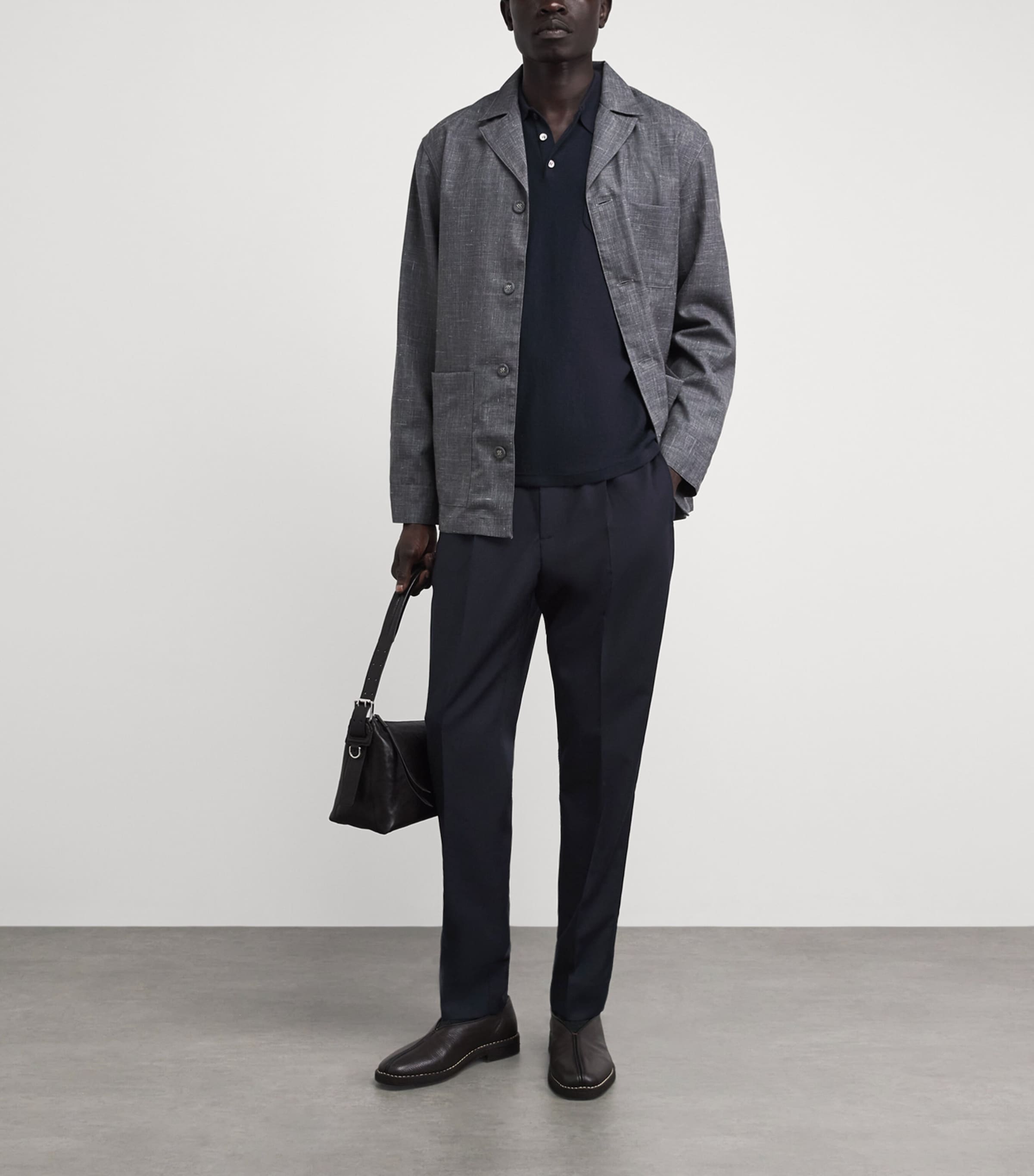 Wool Drew Drawstring Trousers DARK NAVY Image 2