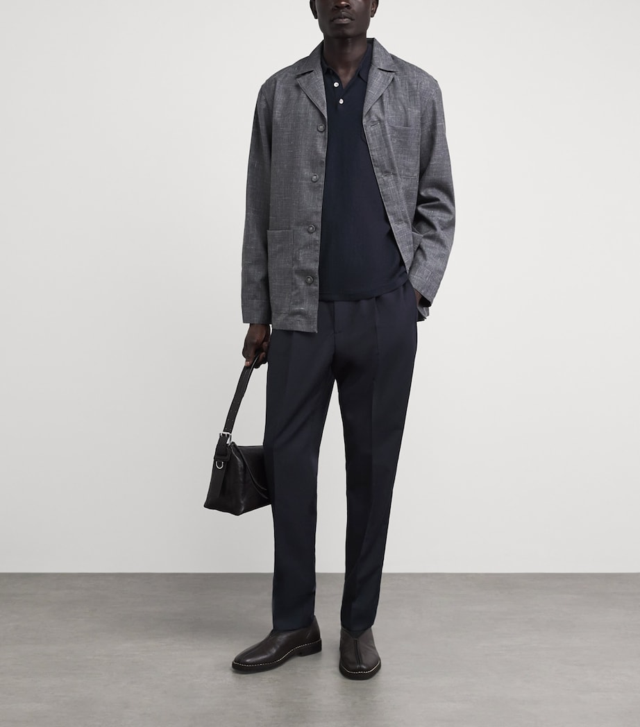 Wool Drew Drawstring Trousers DARK NAVY Image 2