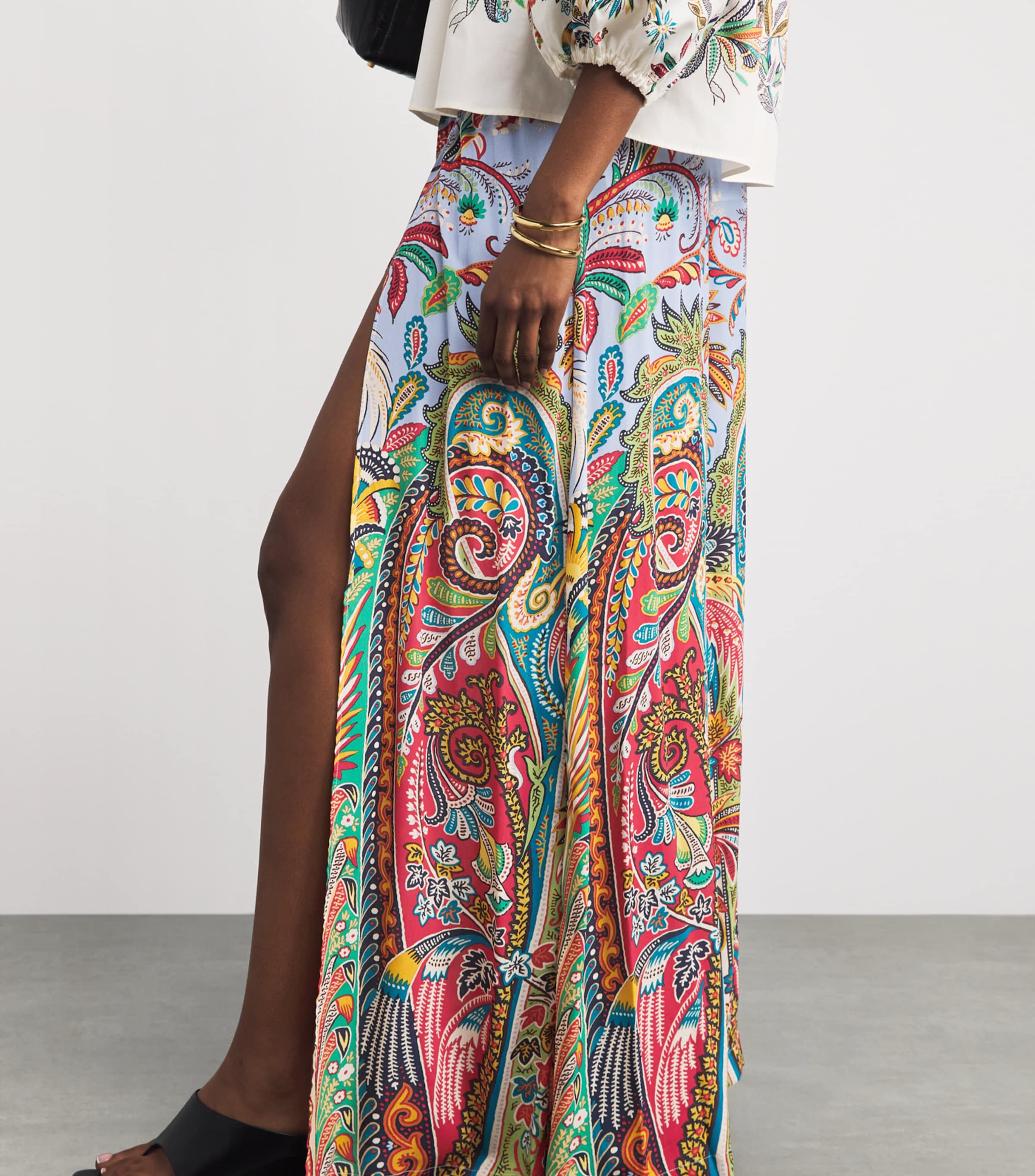 Etro Womens Paisley Split-Leg Trousers Prnt/pl Blu Bs Image 3