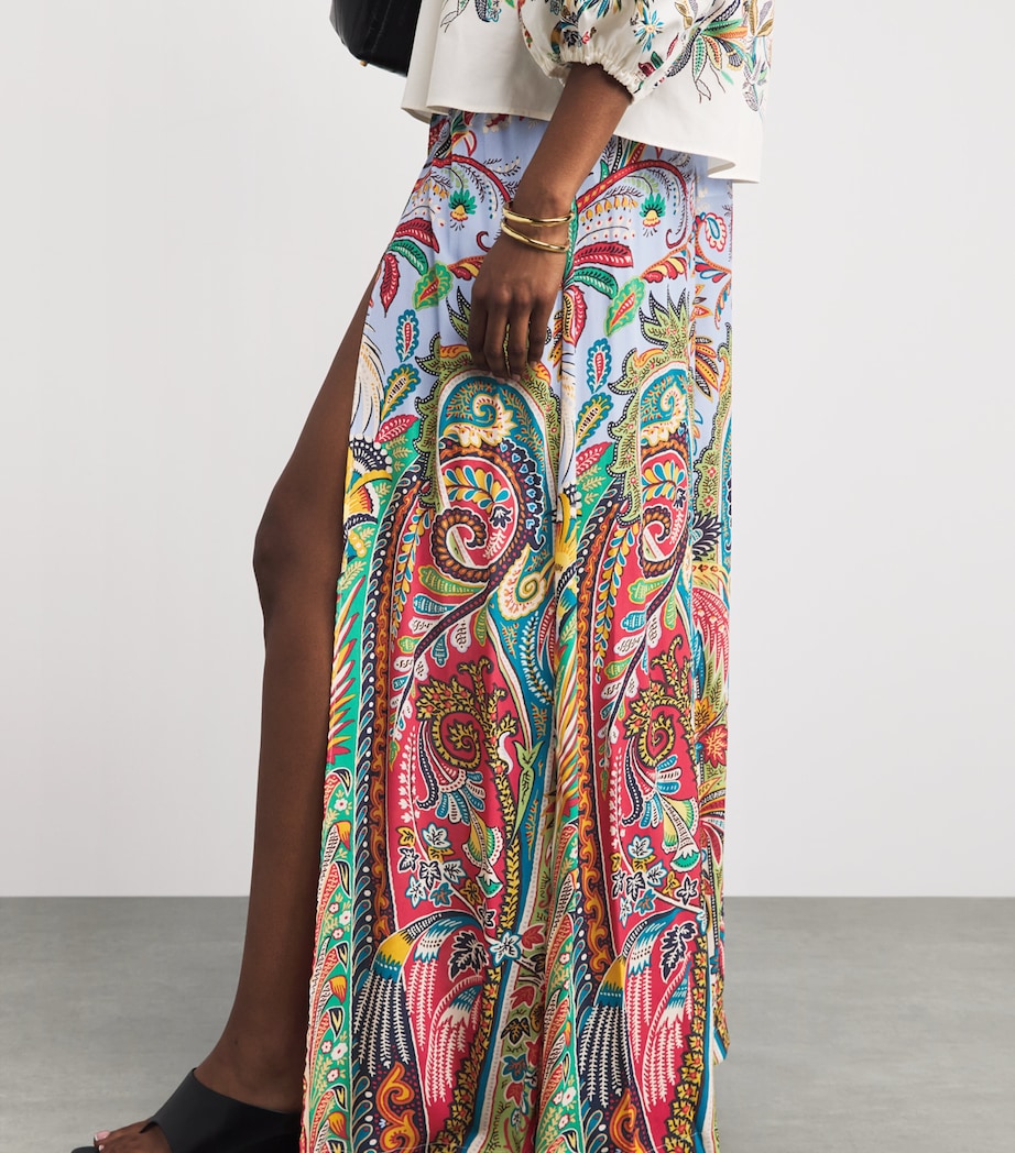 Etro Womens Paisley Split-Leg Trousers Prnt/pl Blu Bs Image 3
