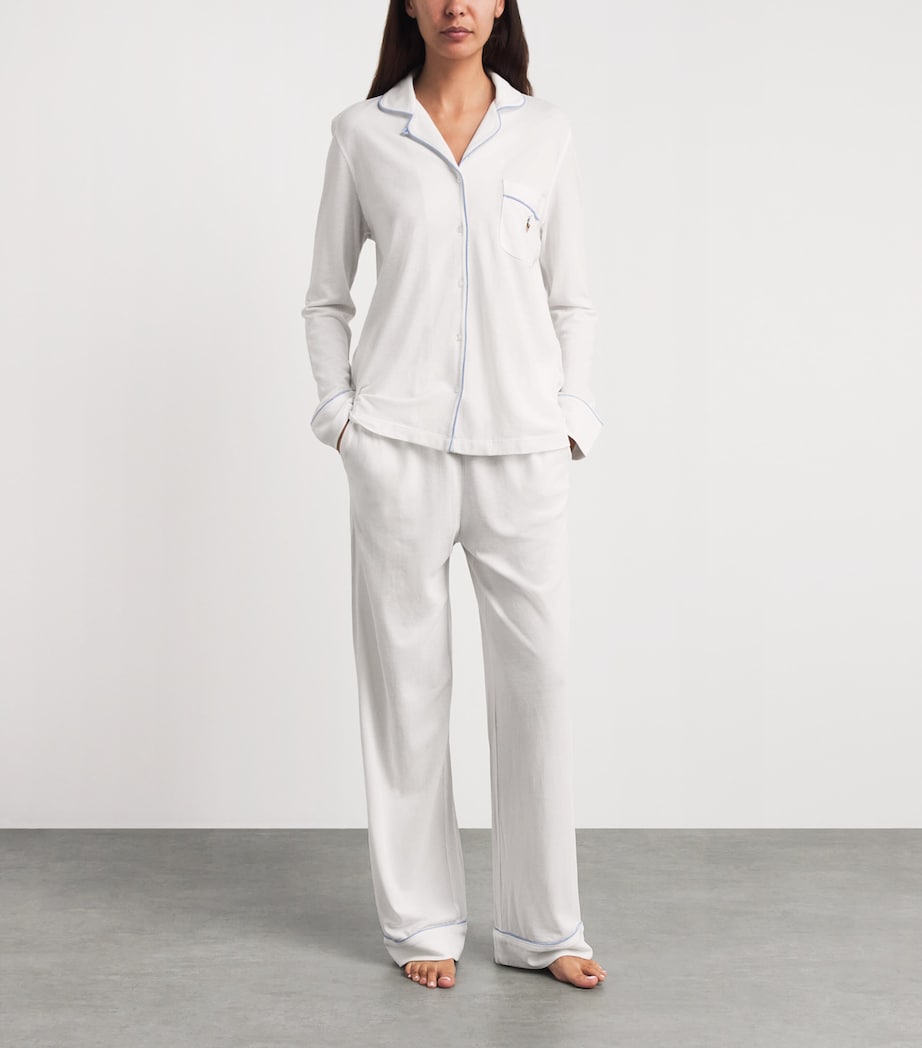 Polo Ralph Lauren Womens Cotton-Modal Pyjama Set White Cloud Image 2