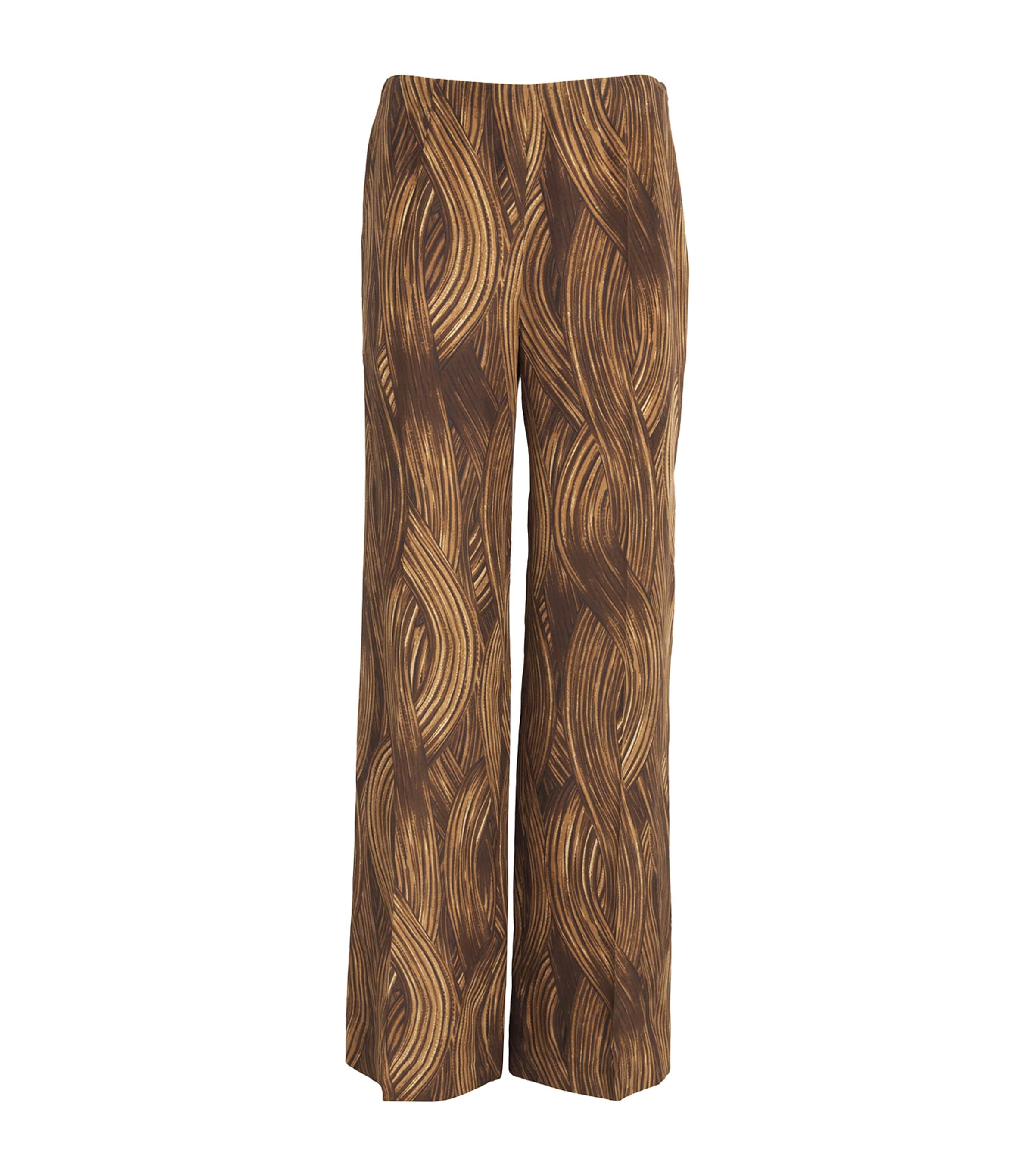 Retori Silk Grass Waves Trousers In Brown