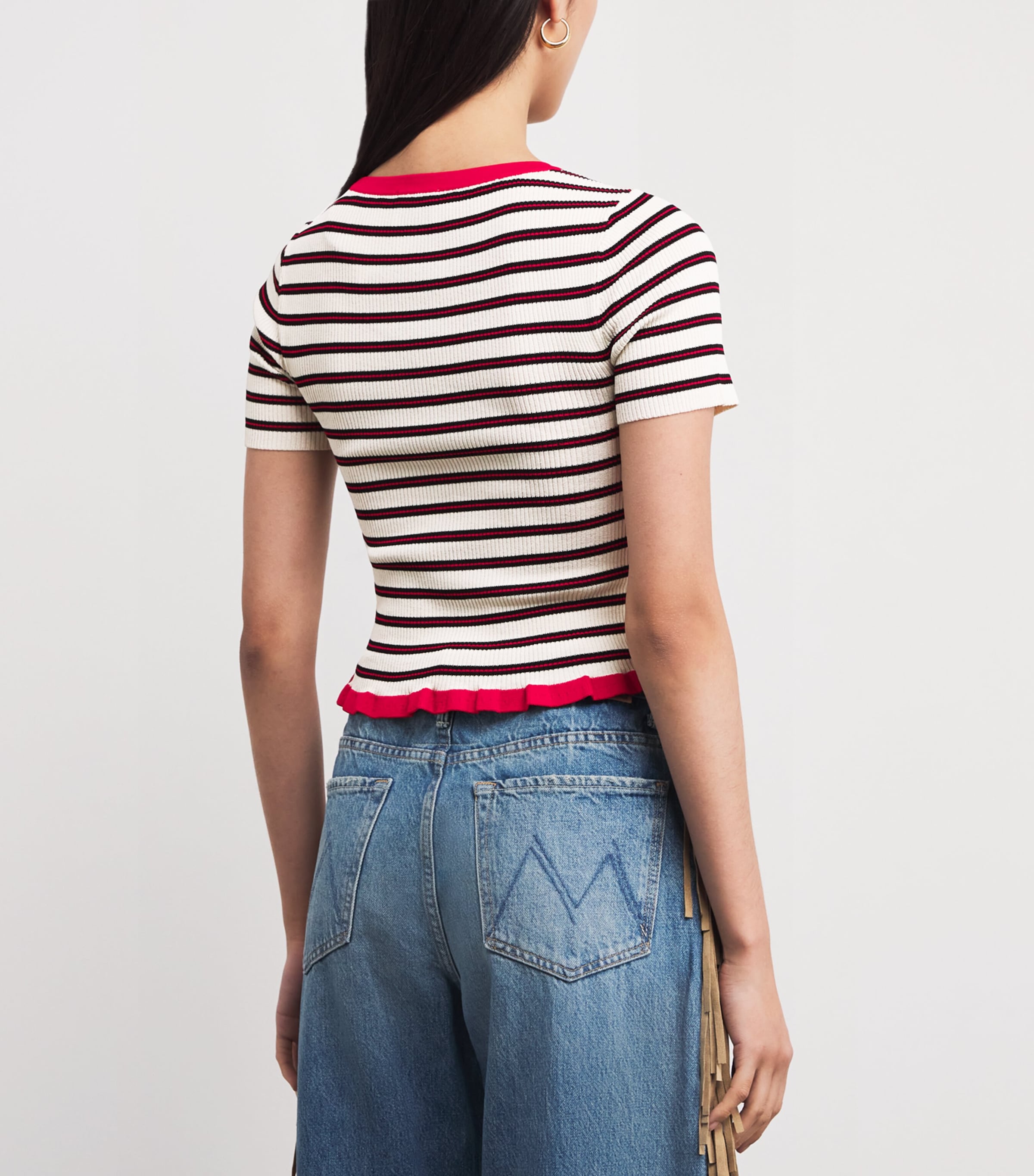 Knitted Stripe T-Shirt MULTICOLORED Image 4