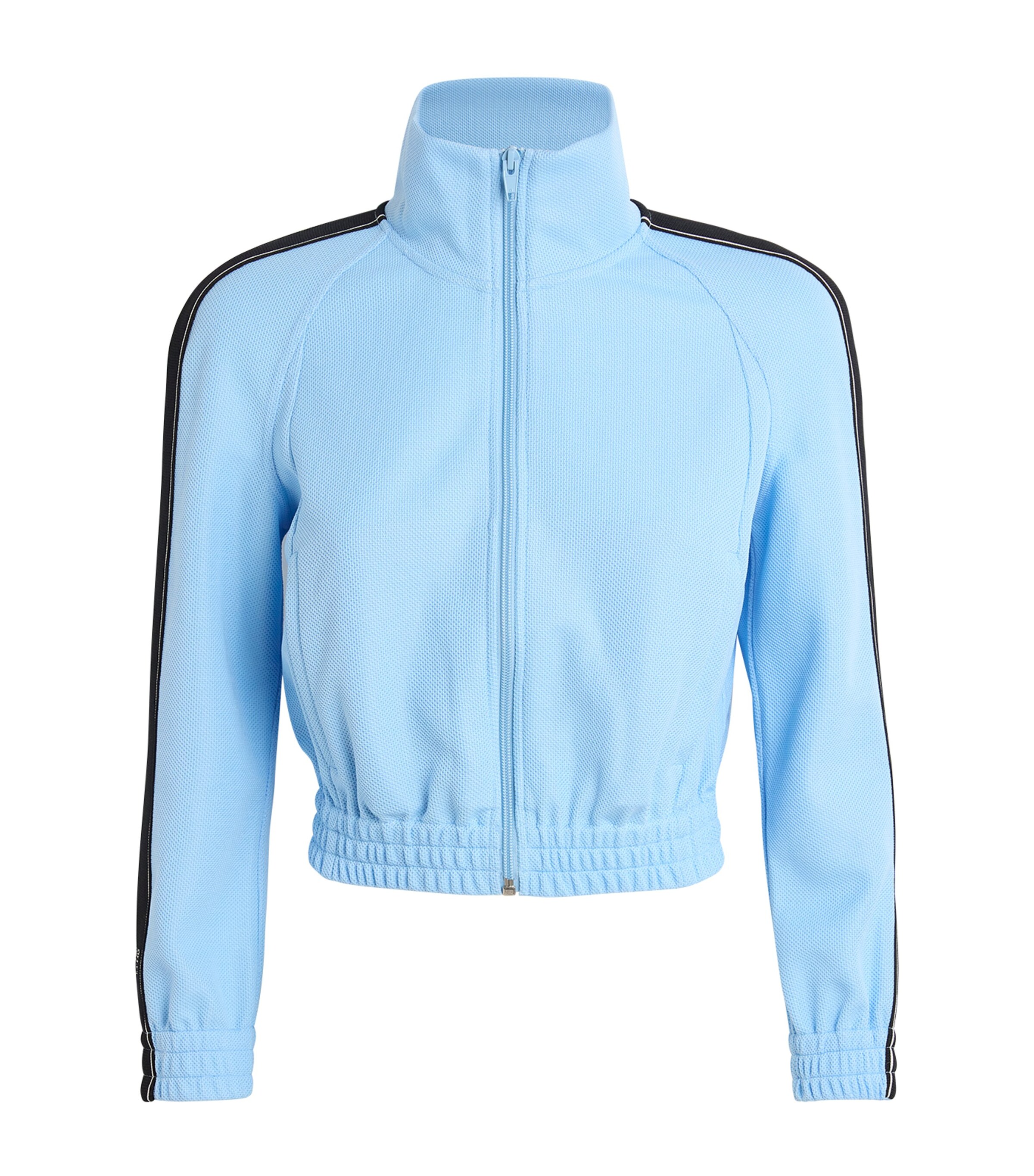 Alexander Wang Cropped Track Jacket With Logo Tape In Blue