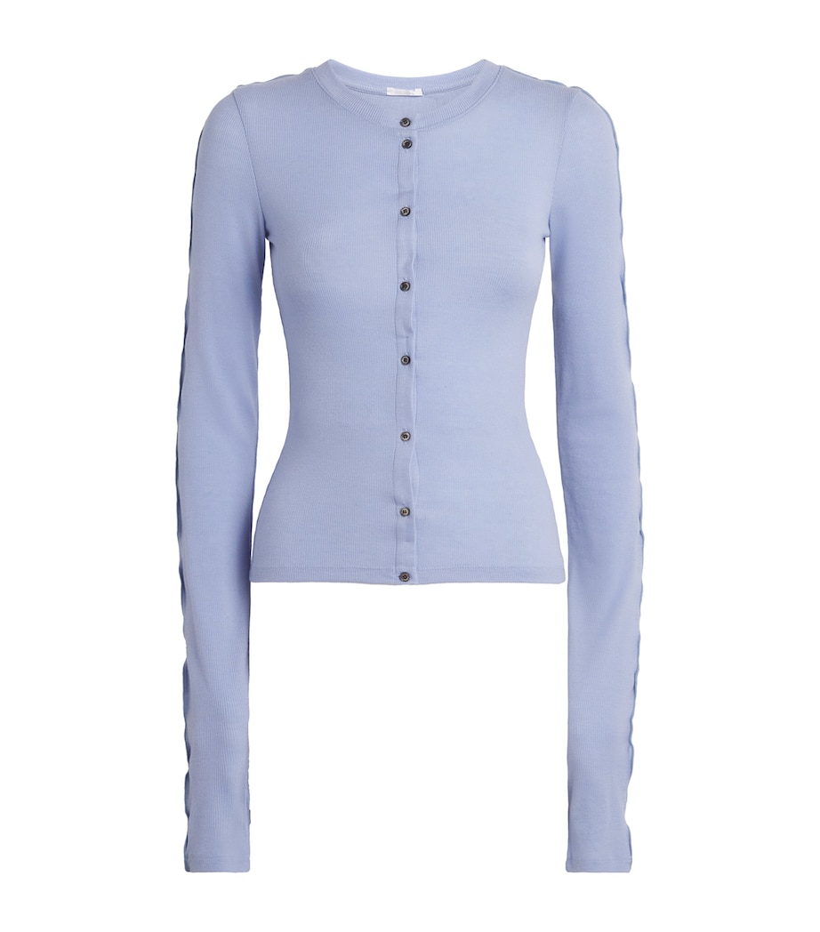 Birrot Womens Lyocell-Wool Line Cardigan Air Blue Image 1