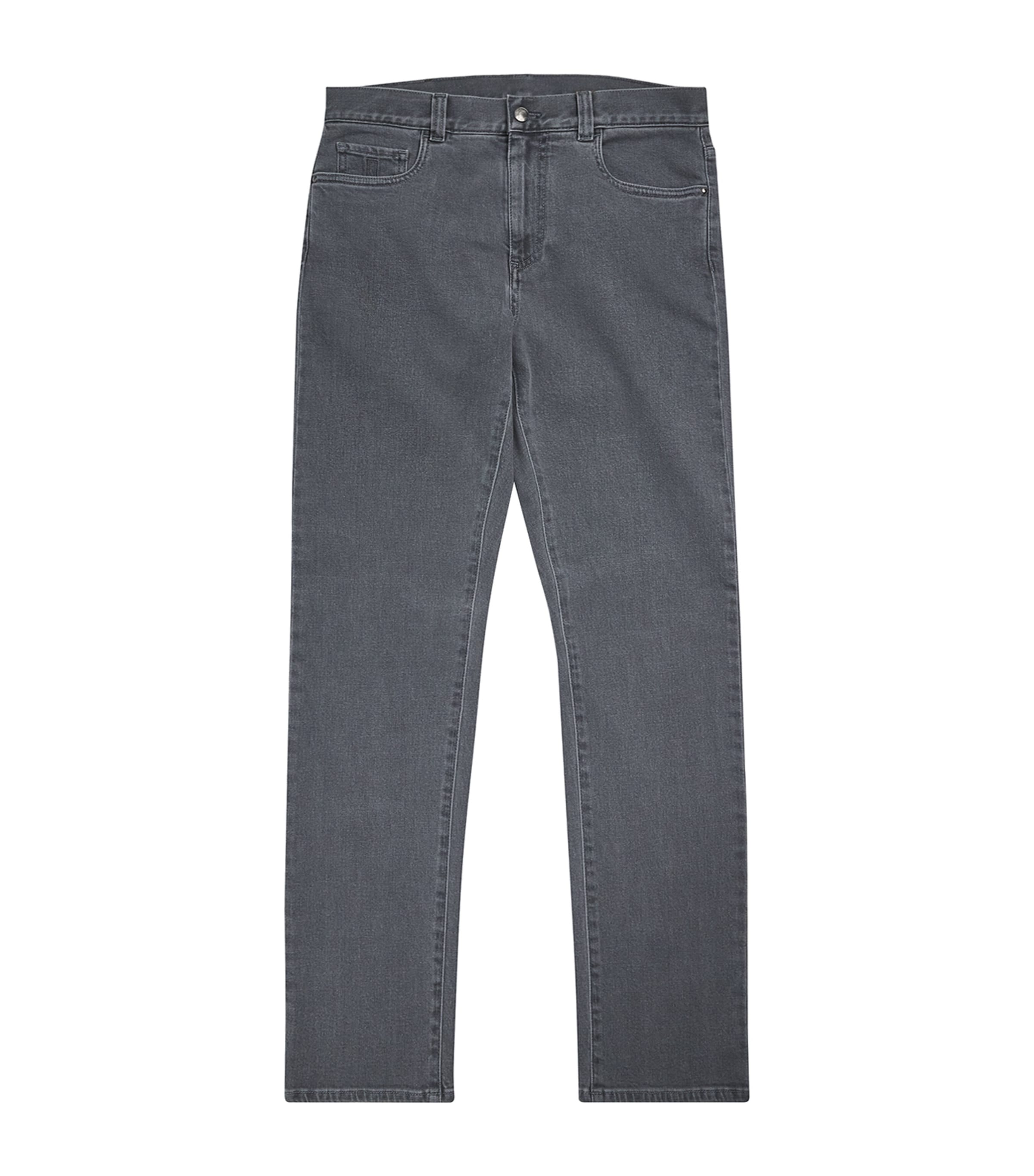 Canali Mens CAN JEAN STRT COTTON CASHMERE DENIM . Grey Image 1