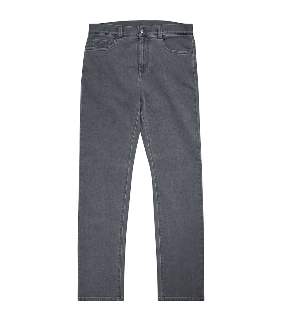 Canali Mens CAN JEAN STRT COTTON CASHMERE DENIM . Grey Image 1