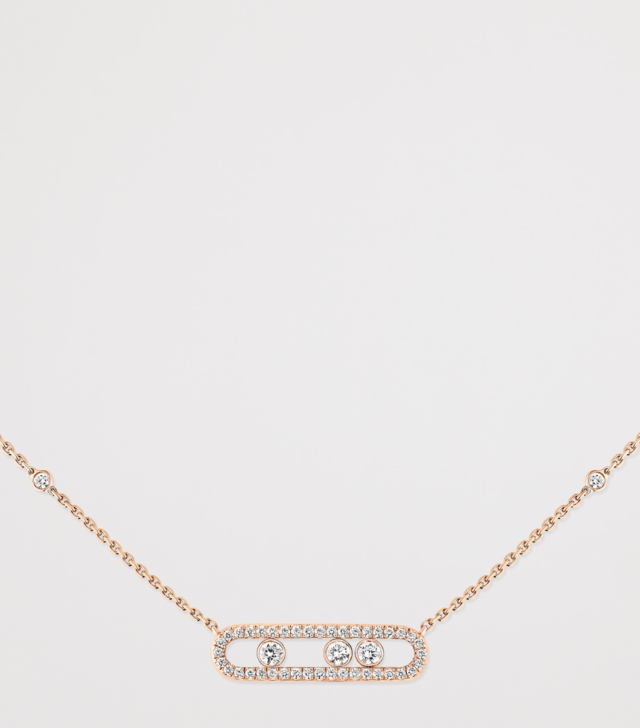 Messika Move Classique Pink Gold and Diamond Pavé Necklace (0.33ct) Pink Gold Image 3