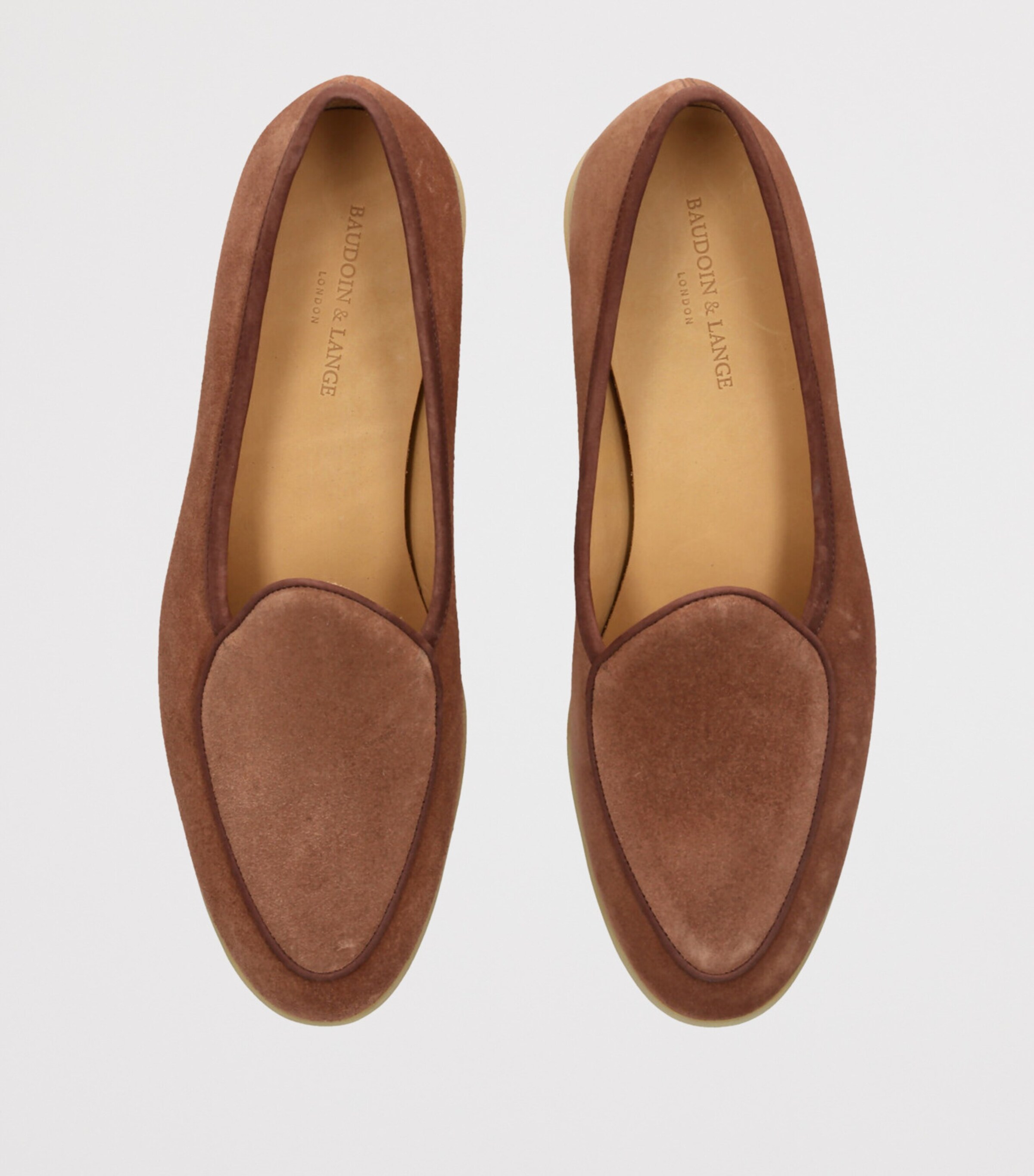 Baudoin & Lange Suede Stride Loafers Mid Brown Image 4