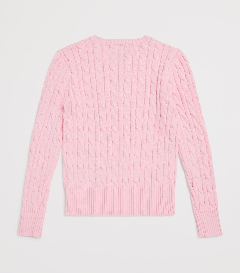 Cotton Cable-Knit Sweater (6-14 Years) PINK Image 2