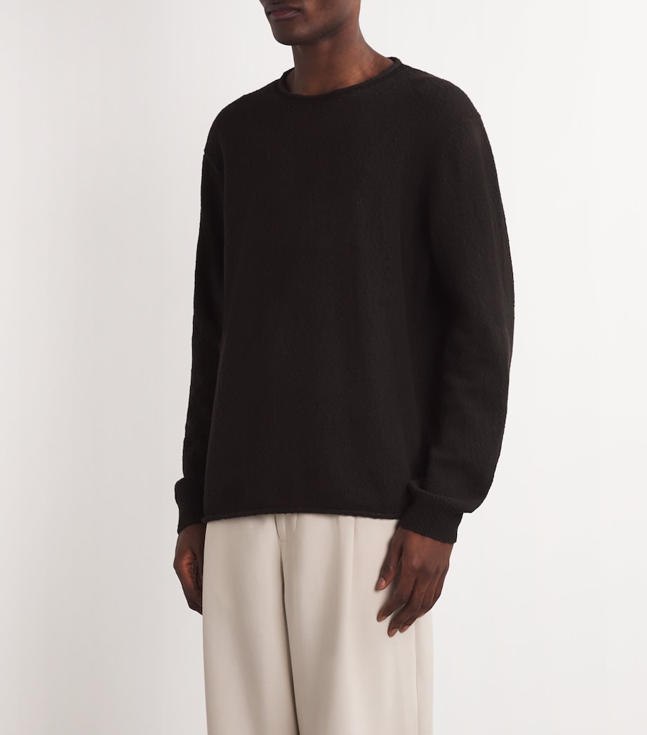 PAIGE Mens Cotton Ferguson Sweater Burnt Cocoa Image 3