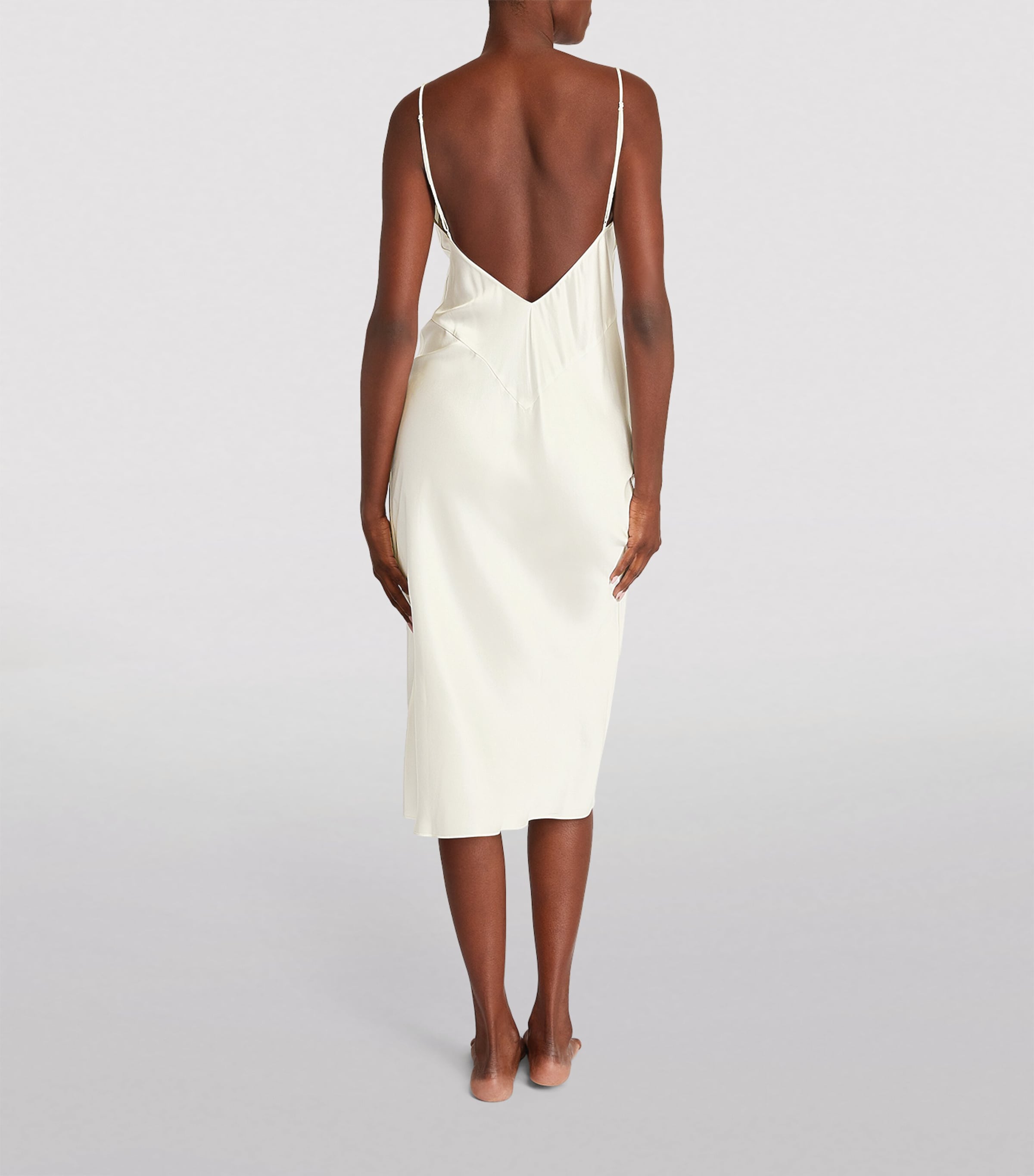 Silk Issa Slip Dress IVORY Image 3