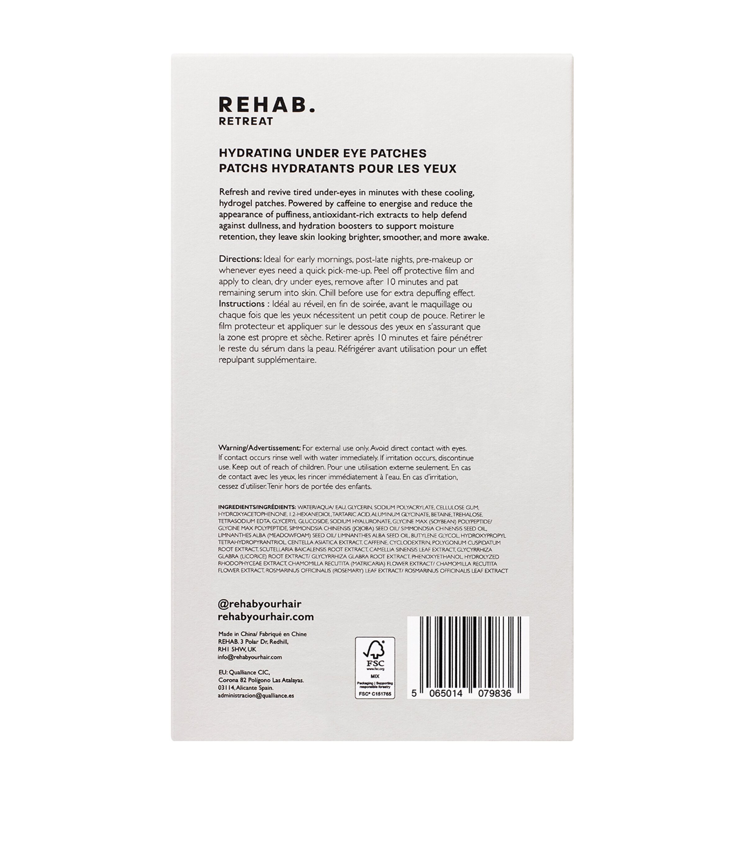 REHAB. Retreat Hydrating Eye Patches (Pack of 5 pairs) Image 2