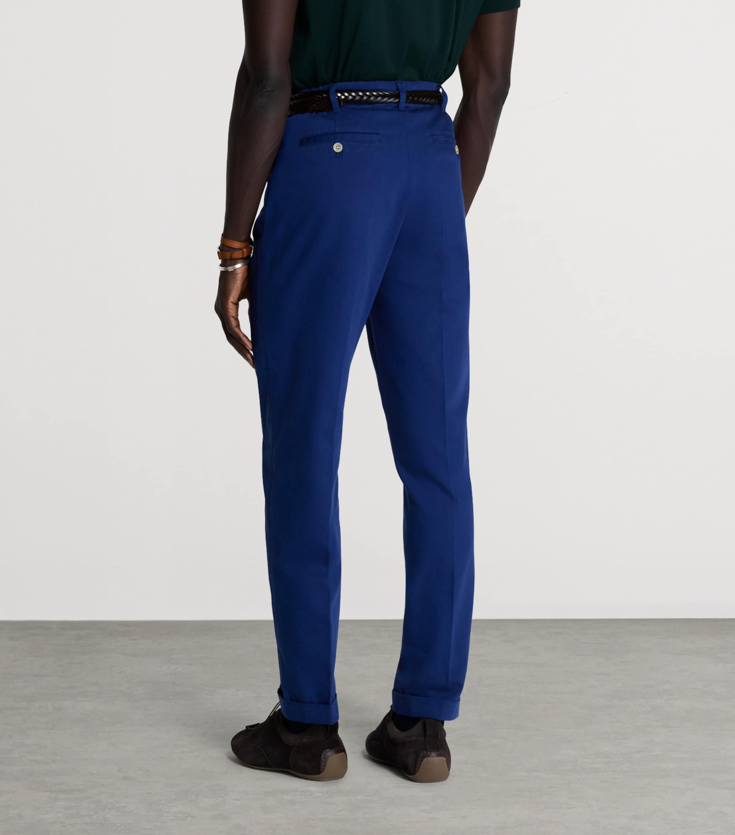 Dunhill Mens Cotton-Mulberry Silk Polo Shirt Green Image 3