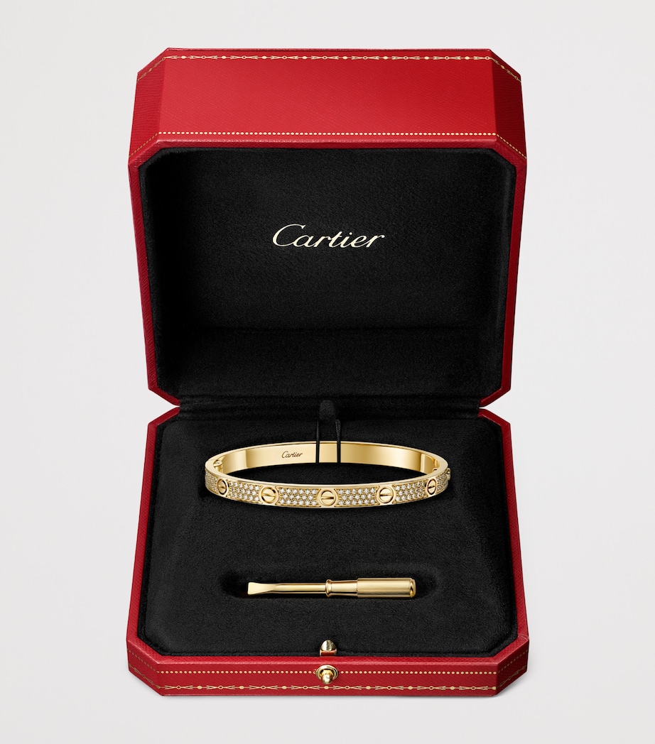 Medium Yellow Gold and Diamond LOVE Bracelet YELLOW GOLD Image 2